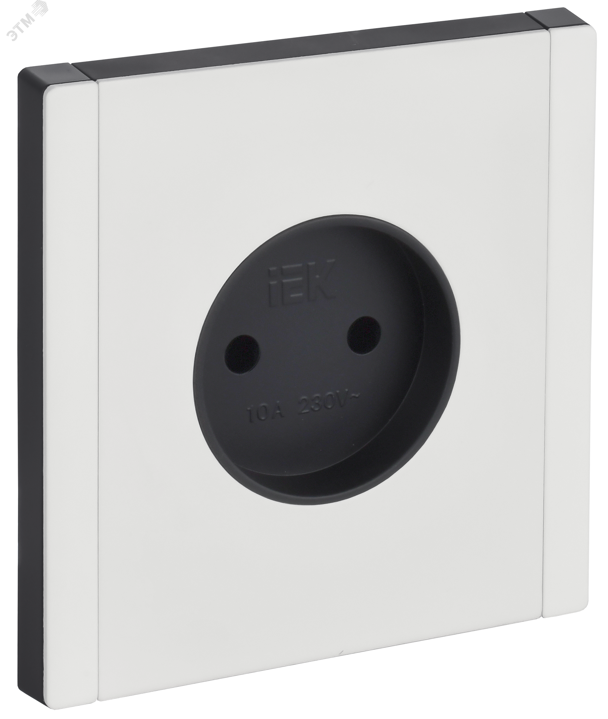 Изображение товара Розетка 1-местная без заземления металл белая IEK серии FORTE&PIANO