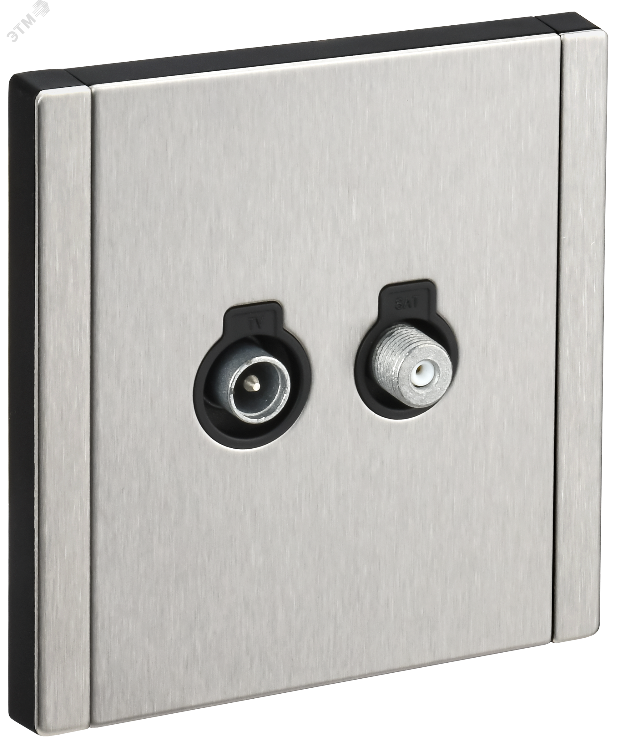 Изображение товара Двойная розетка TV+SAT FORTE&PIANO FP738M металл никель премиум качество