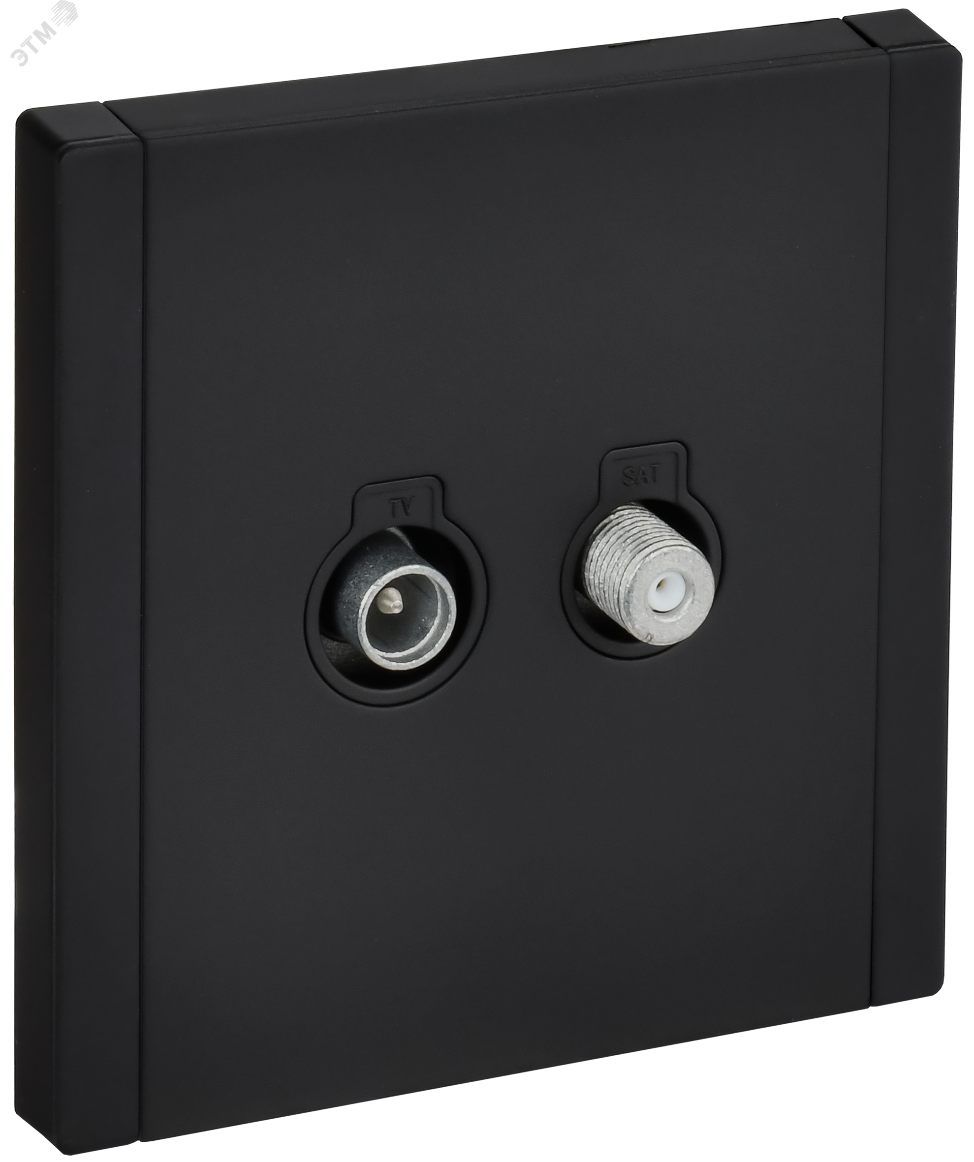 Изображение товара Двойная розетка TV+SAT FORTE&PIANO металл черный IEK FP138M