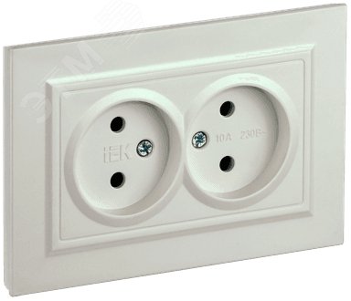 Изображение товара BRITE Розетка 2-местная перламутровая без заземления IEK