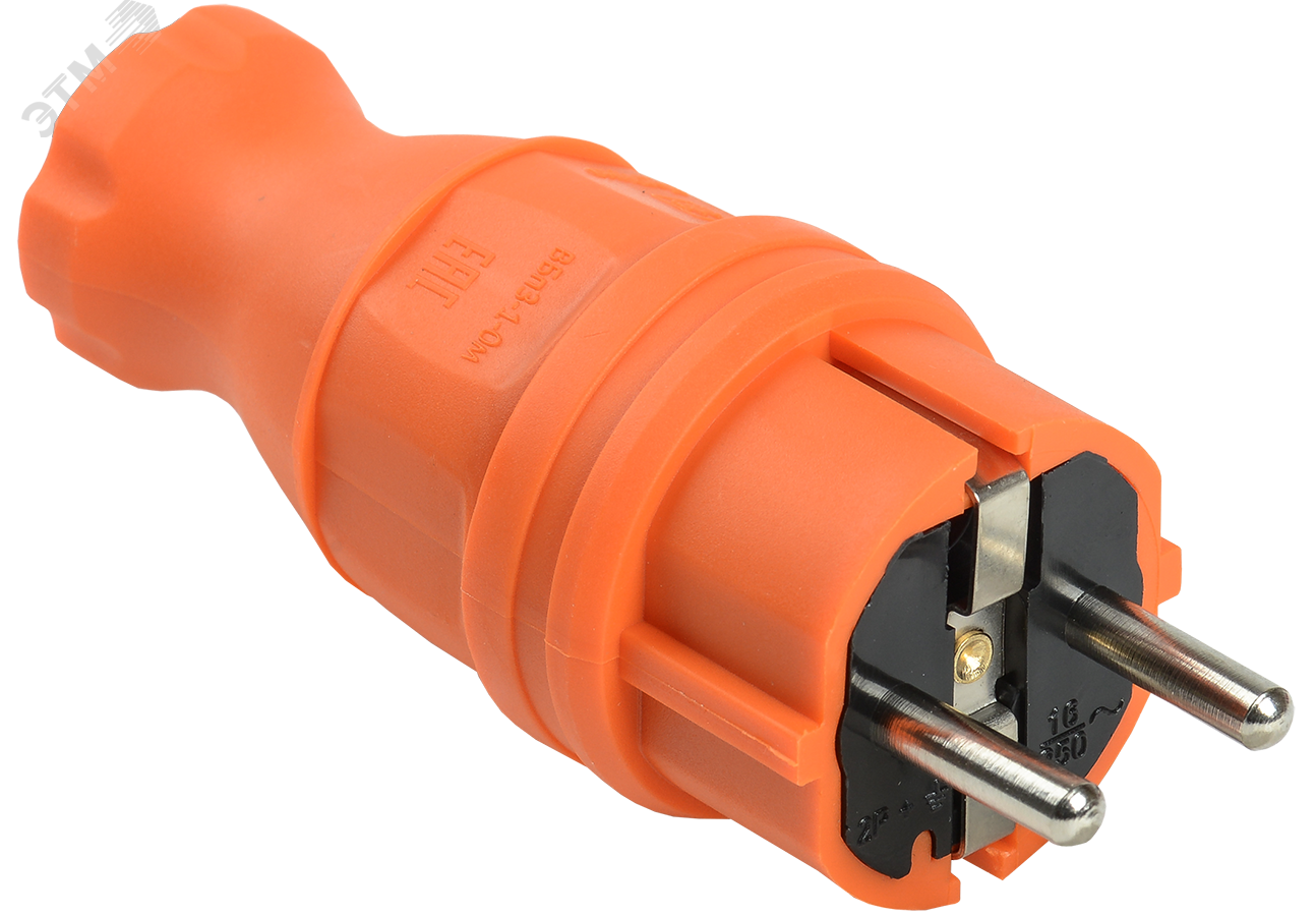 Изображение товара Вилка прямая ОМЕГА IP44 оранжевая IEK 16А 220В