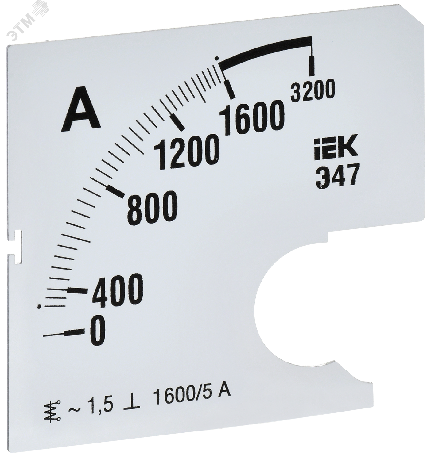 Изображение товара Шкала сменная для амперметра Э47 0-1600А класс точности 1,5 72х72мм IEK