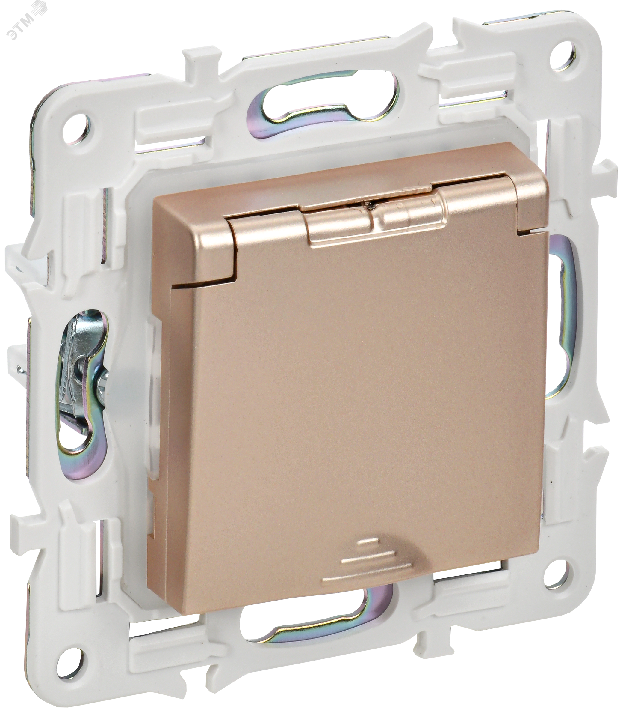 Изображение товара Розетка 1-местная с заземлением IP44 SKANDY SK-R11Sa бежевый IEK