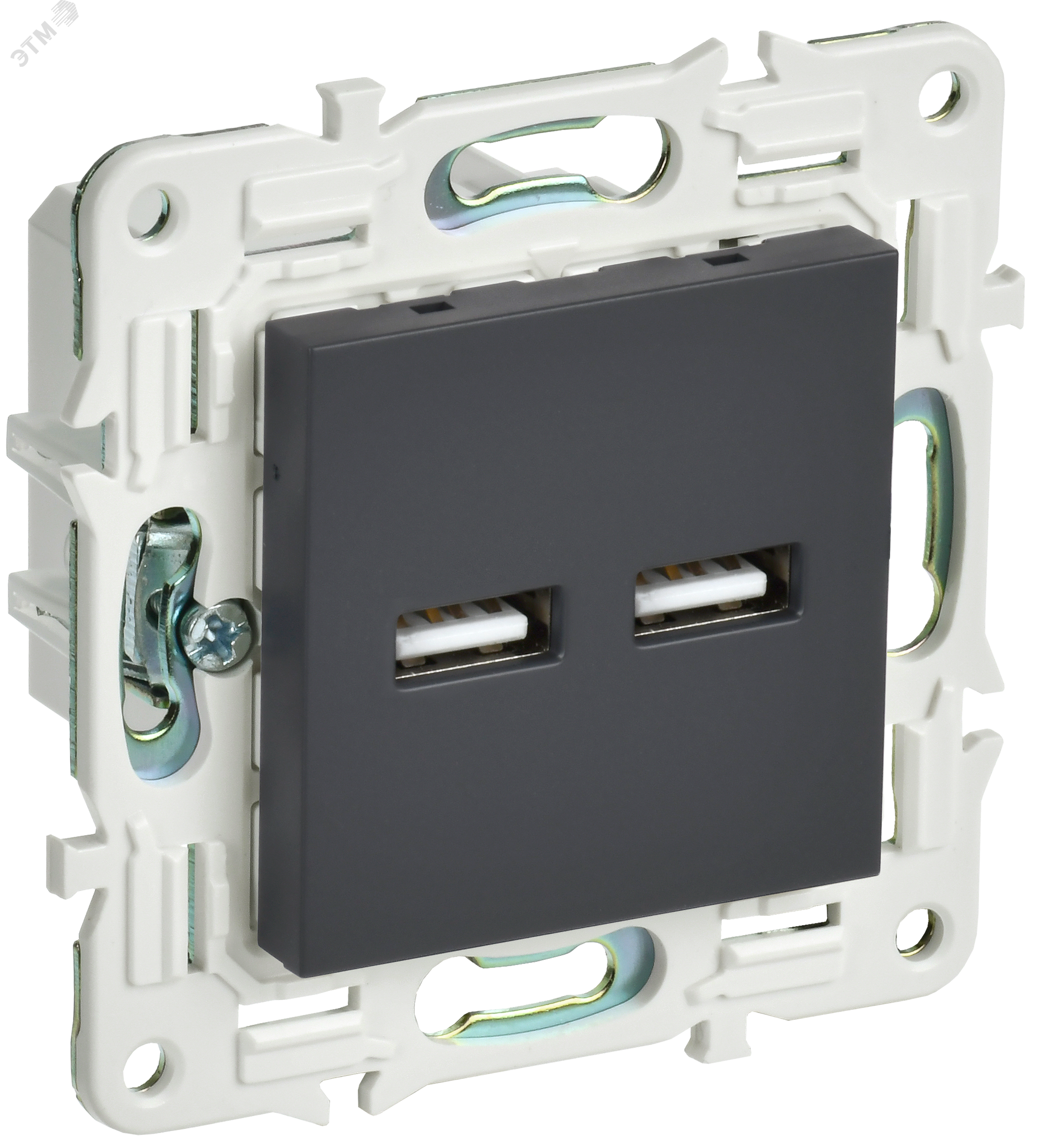 Изображение товара Розетка USB серия SKANDY с разъемами типа A и C, графитовая, IP20