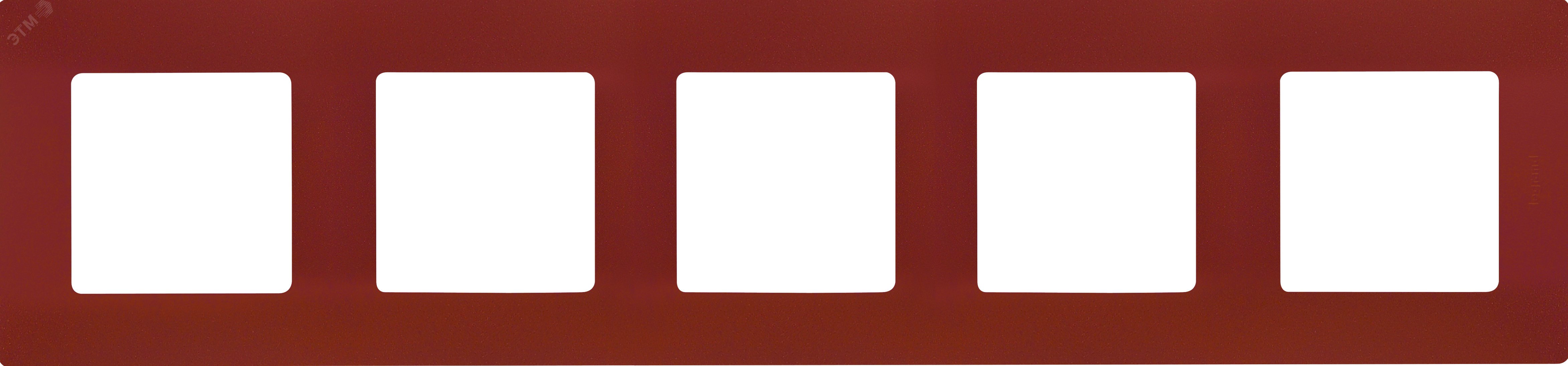 Изображение товара Рамка 5-местная какао ETIKA для розеток и выключателей