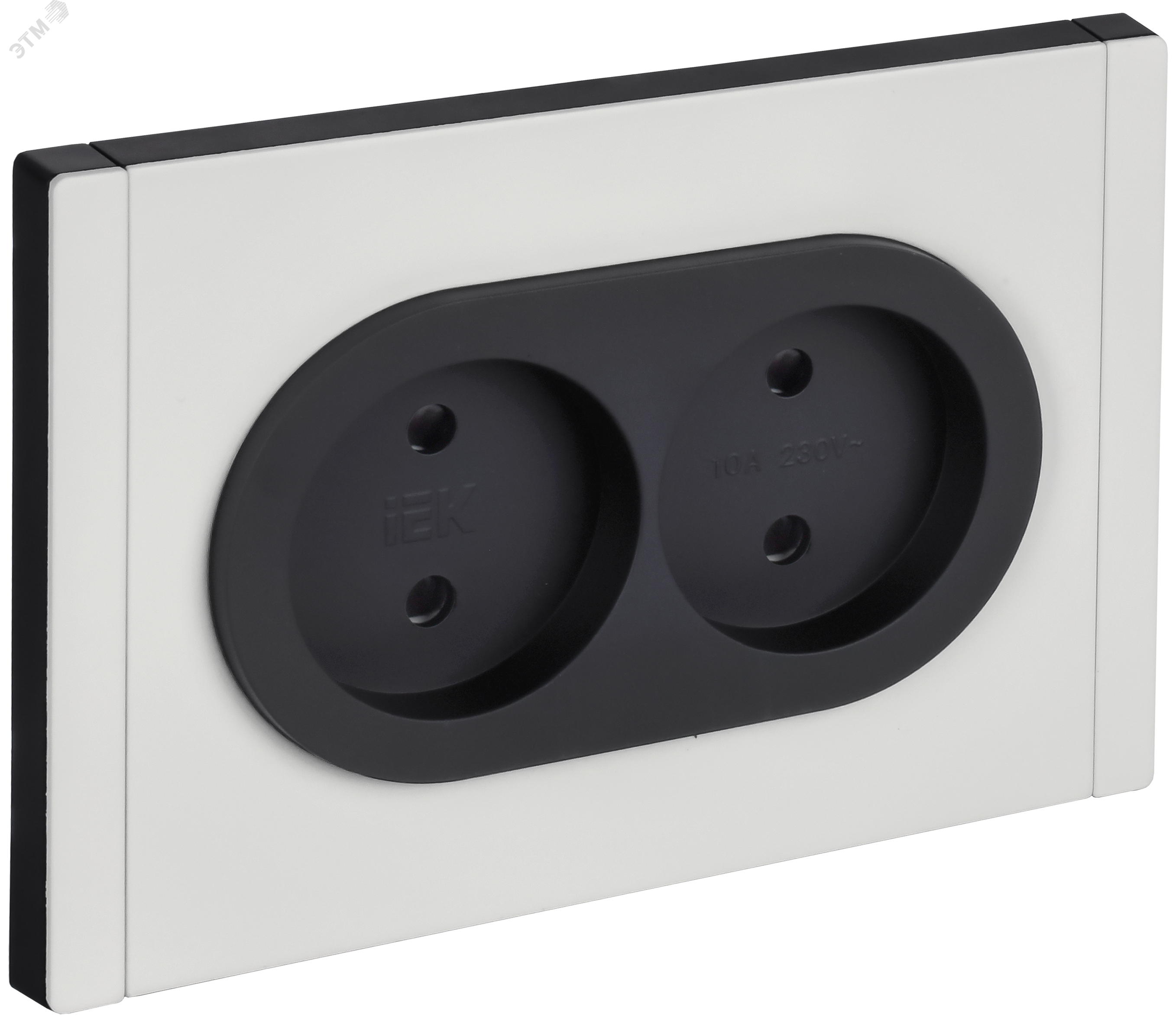 Изображение товара Розетка IEK FORTE&PIANO 2-местная 10А без заземления металлическая белая