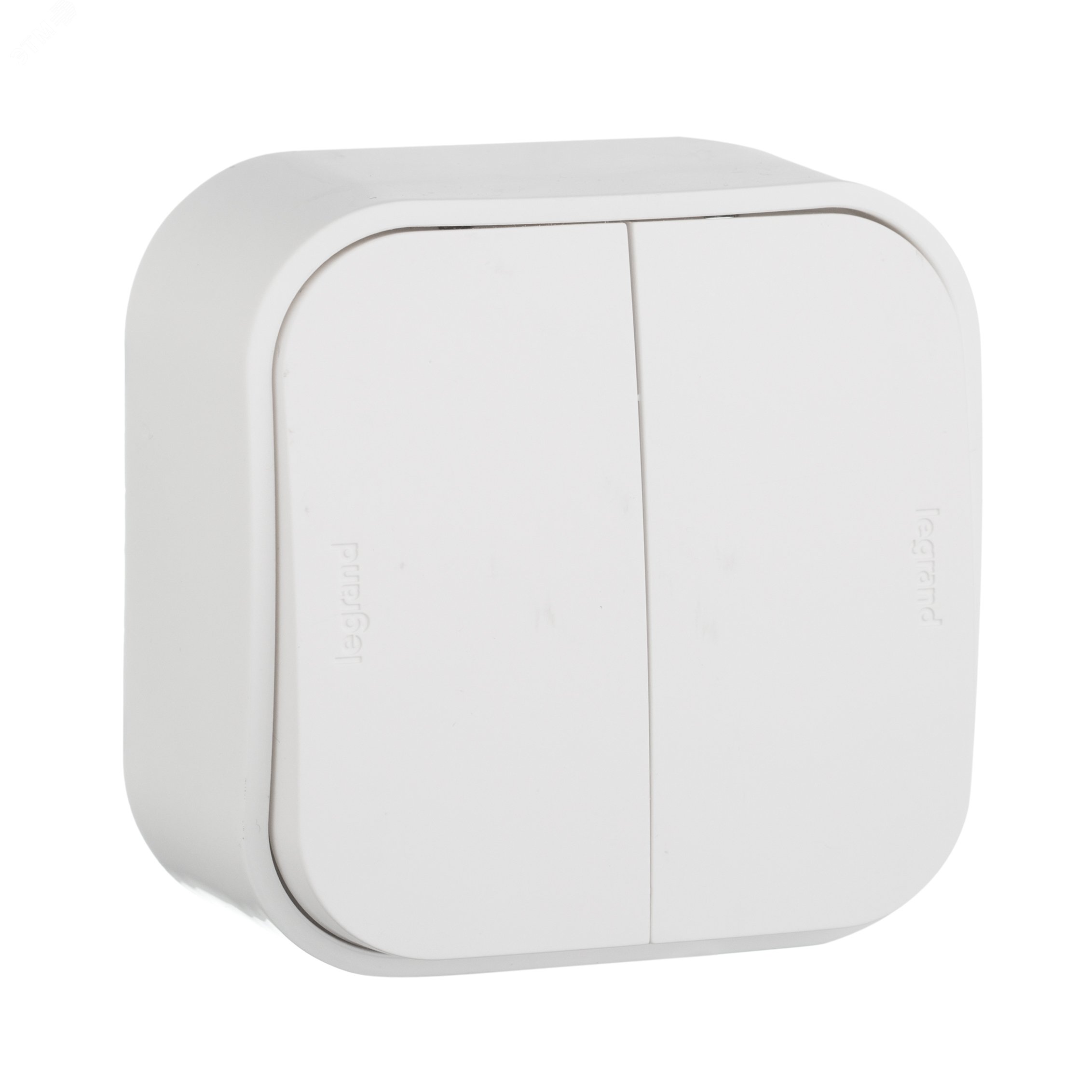 Изображение товара Выключатель двухклавишный QUTEO для открытой установки 10А белый