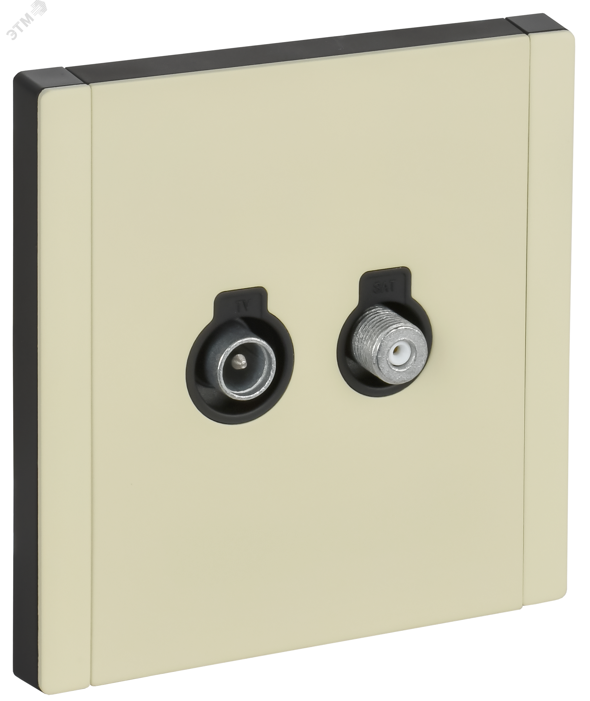 Изображение товара Розетка двойная TV+SAT IEK FORTE&PIANO FP838M из металла слоновая кость