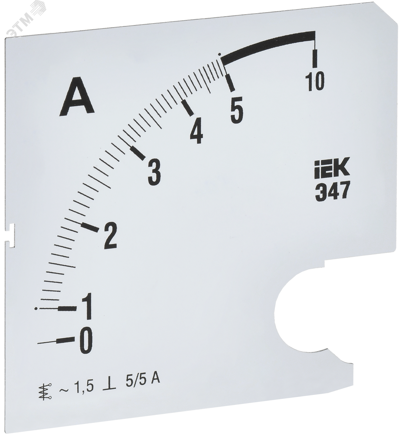 Изображение товара Шкала сменная для амперметра Э47 5/5А класс точности 1 5 96х96мм