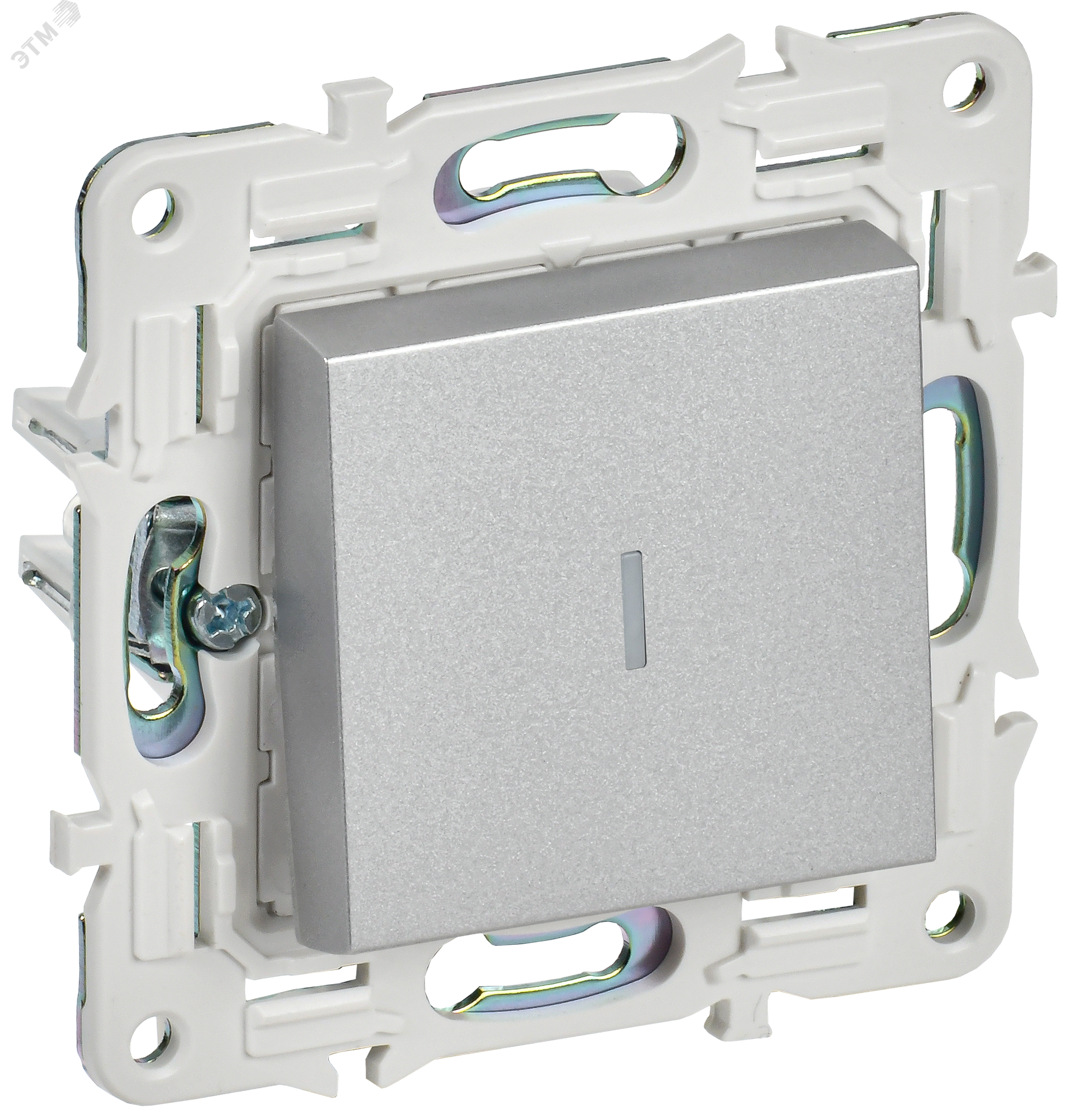 Изображение товара Выключатель 1-клавишный проходной с индикацией SKANDY SK-V08S серебряный IEK