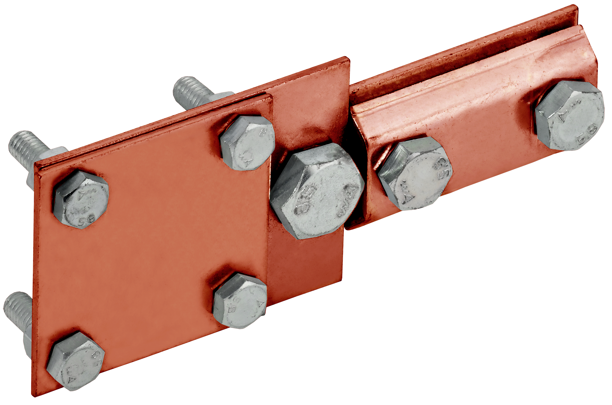 Зажим соединительный контрольный пруток 6-8 мм-полоса 40 мм медь