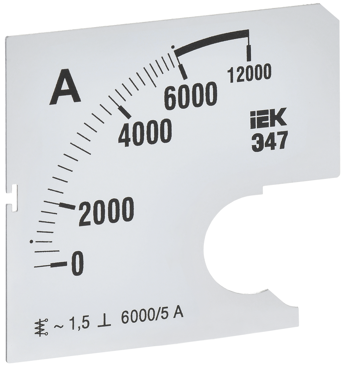 Шкала сменная для амперметра Э47 6000/5А класс точности 1,5 72х72мм