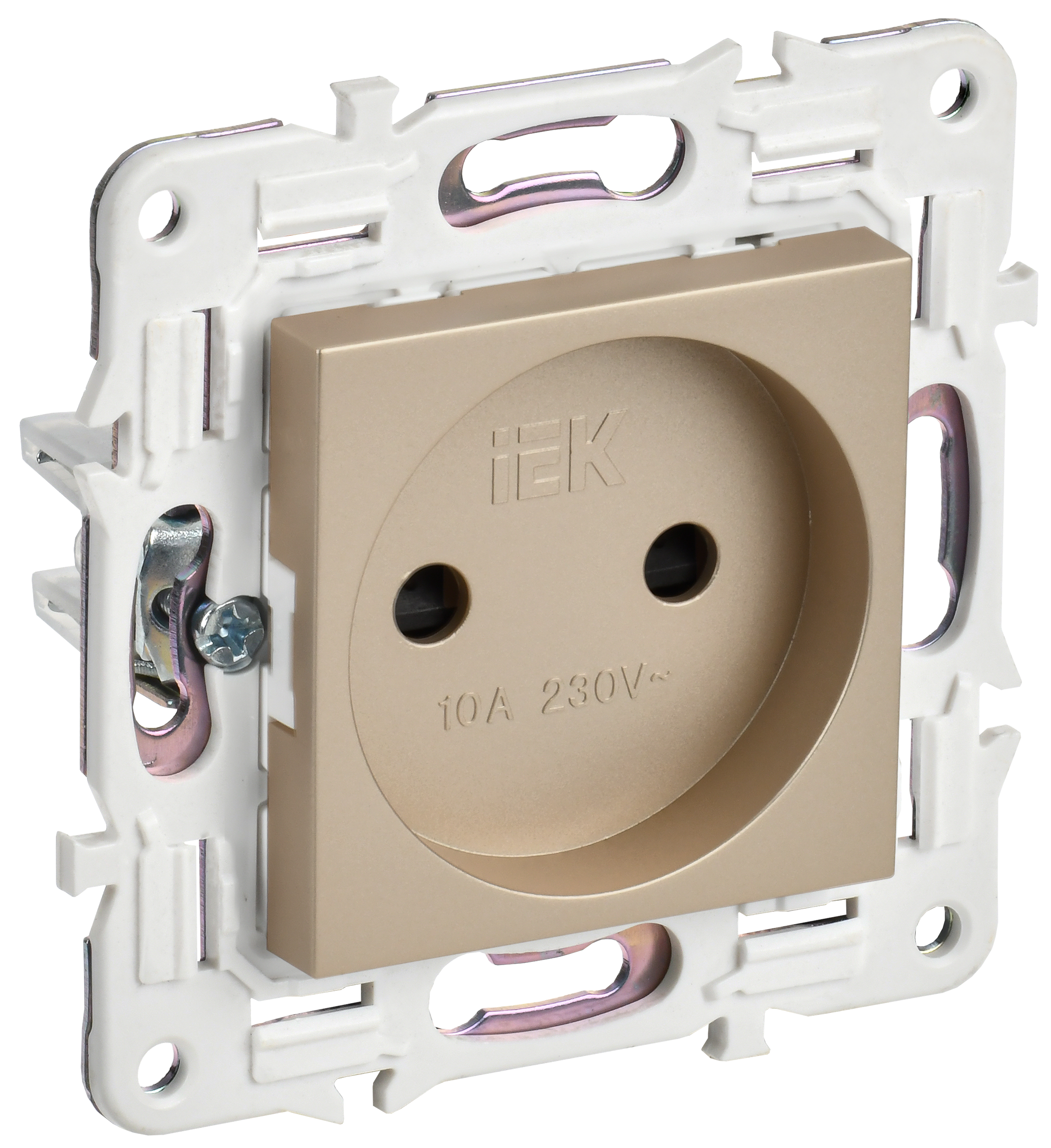 SKANDY Розетка без заземления с защитными шторками 10А SK-R01Sa песочный IEK