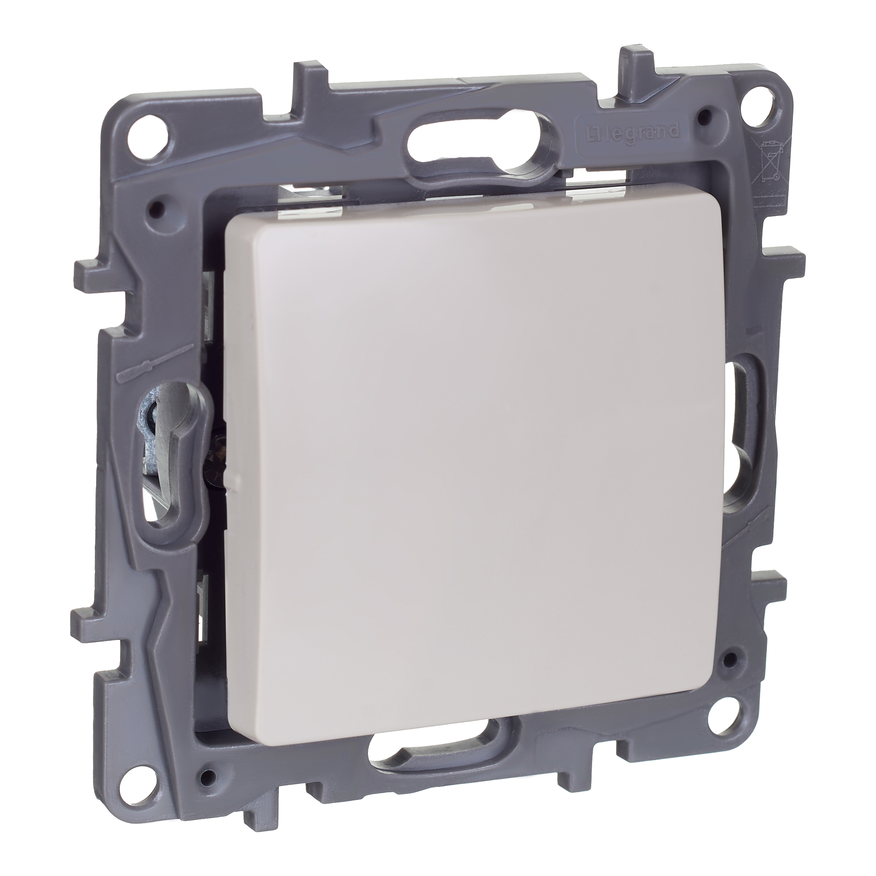 Выключатель 1-клавишный 10АХ перекрестный слоновая кость ETIKA