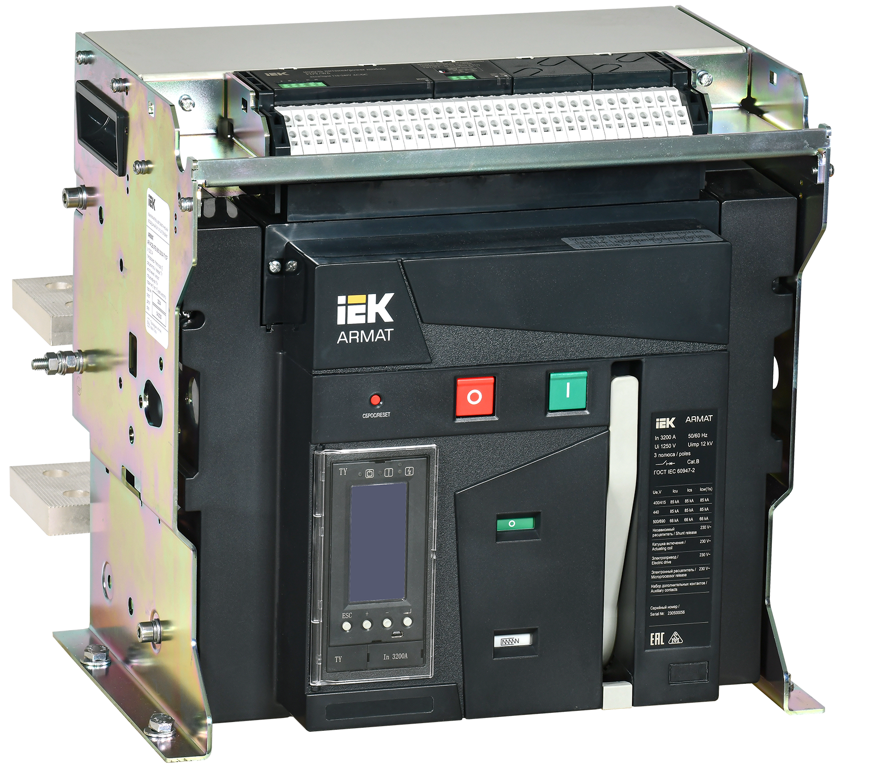 Выключатель автоматический воздушный стационарного исполнения 3P типоразмер E 85кА 3200А расцепитель TY с комплектом аксессуаров 220В