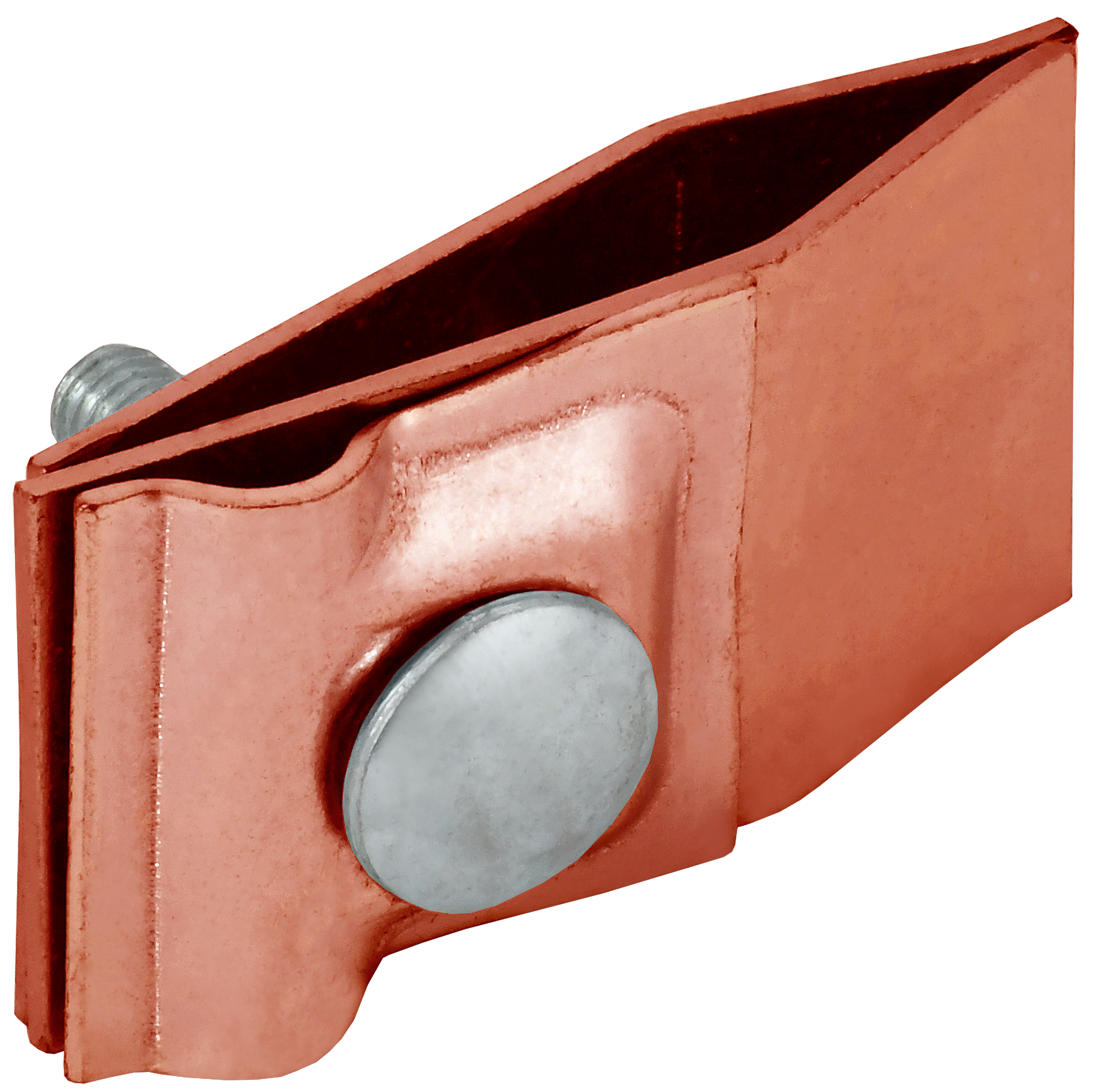 Держатель проводника круглого 6-10 мм для фальца прямой h 60 мм медь