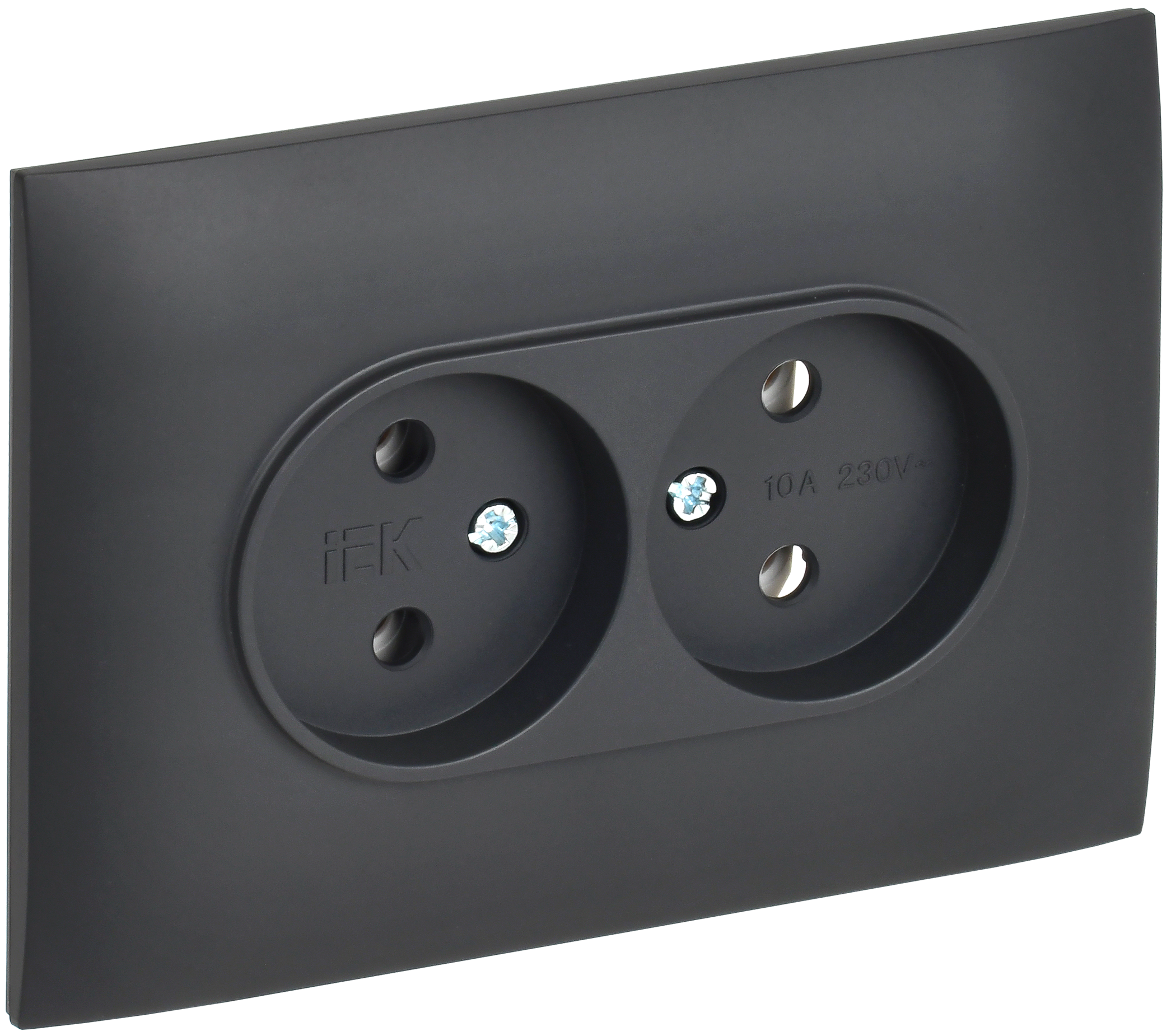 SKANDY Розетка 2-местная без заземления без защитных шторок 10А в сборе SK-R10T титан IEK