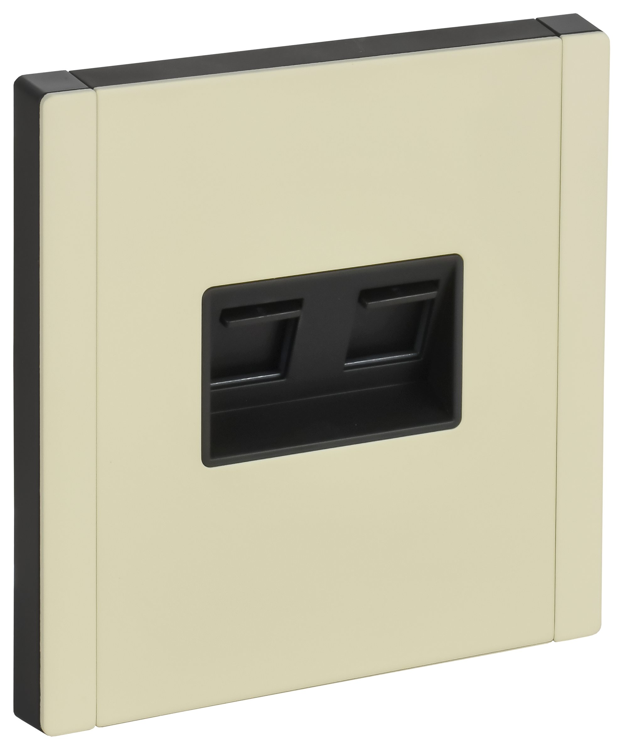 FORTE&PIANO Розетка двойная RJ11+RJ45 кат.5E FP835M металл слоновая кость IEK