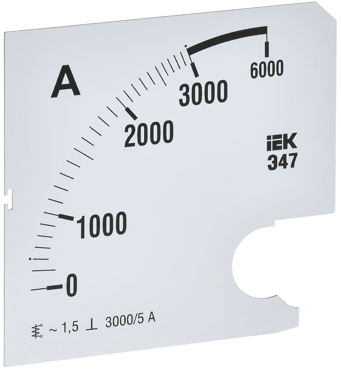 Шкала сменная для амперметра Э47 3000/5А класс точности 1,5 96х96мм