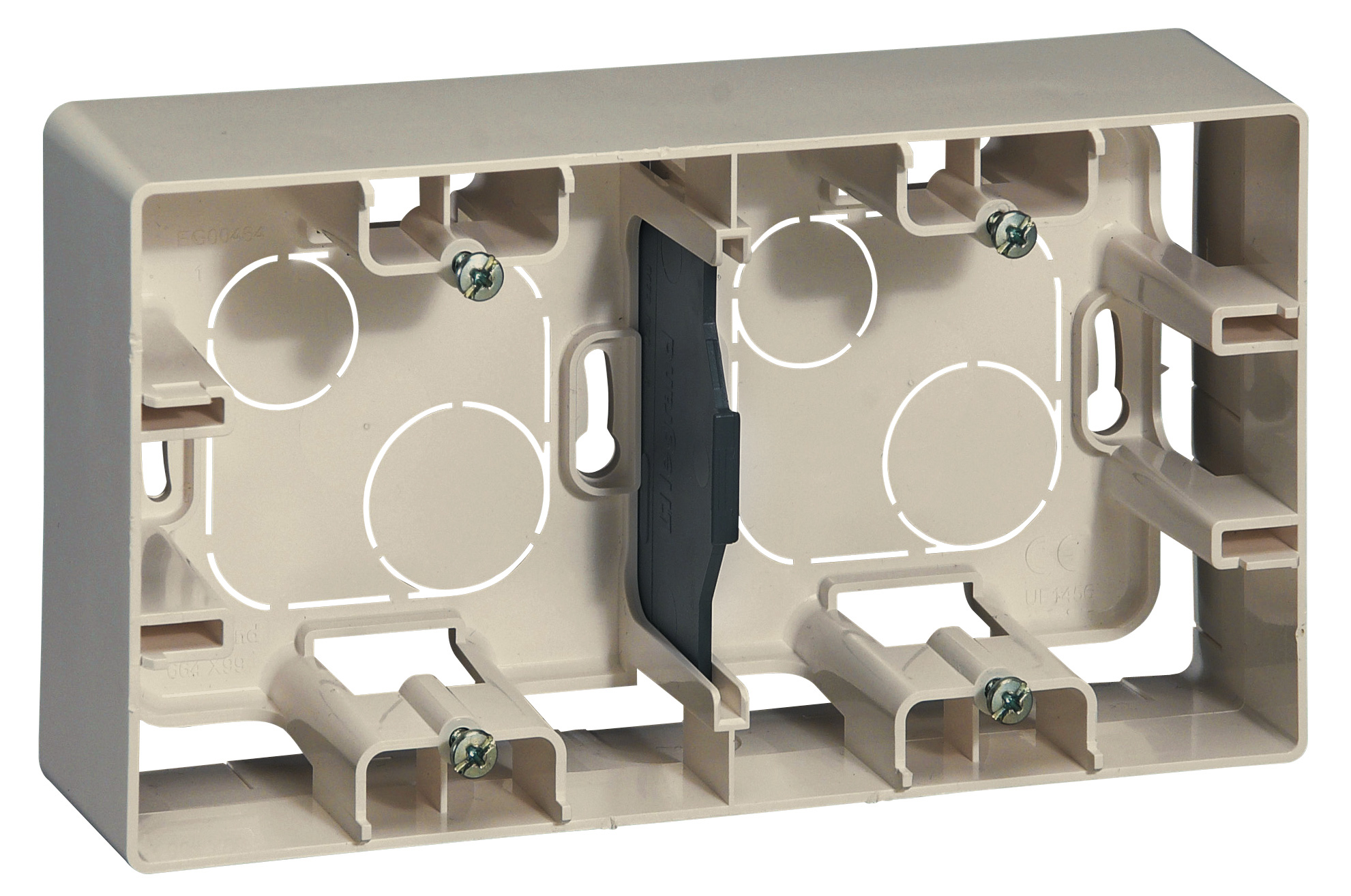 Коробка для накладного монтажа 2-местная слоновая кость ETIKA