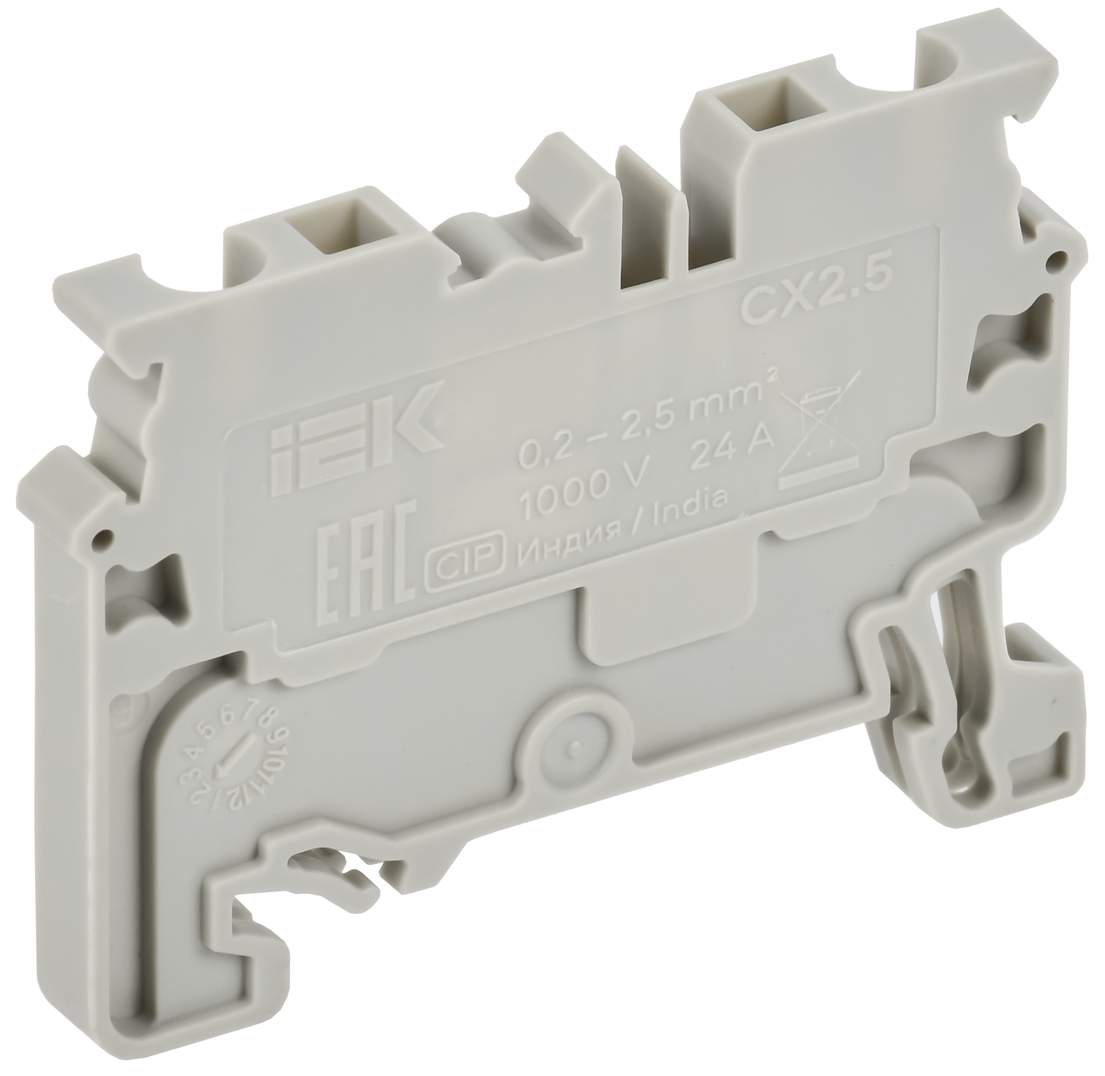 ARMAFIX Клемма пружинная CX2.5 2,5мм2 проходная серая IEK