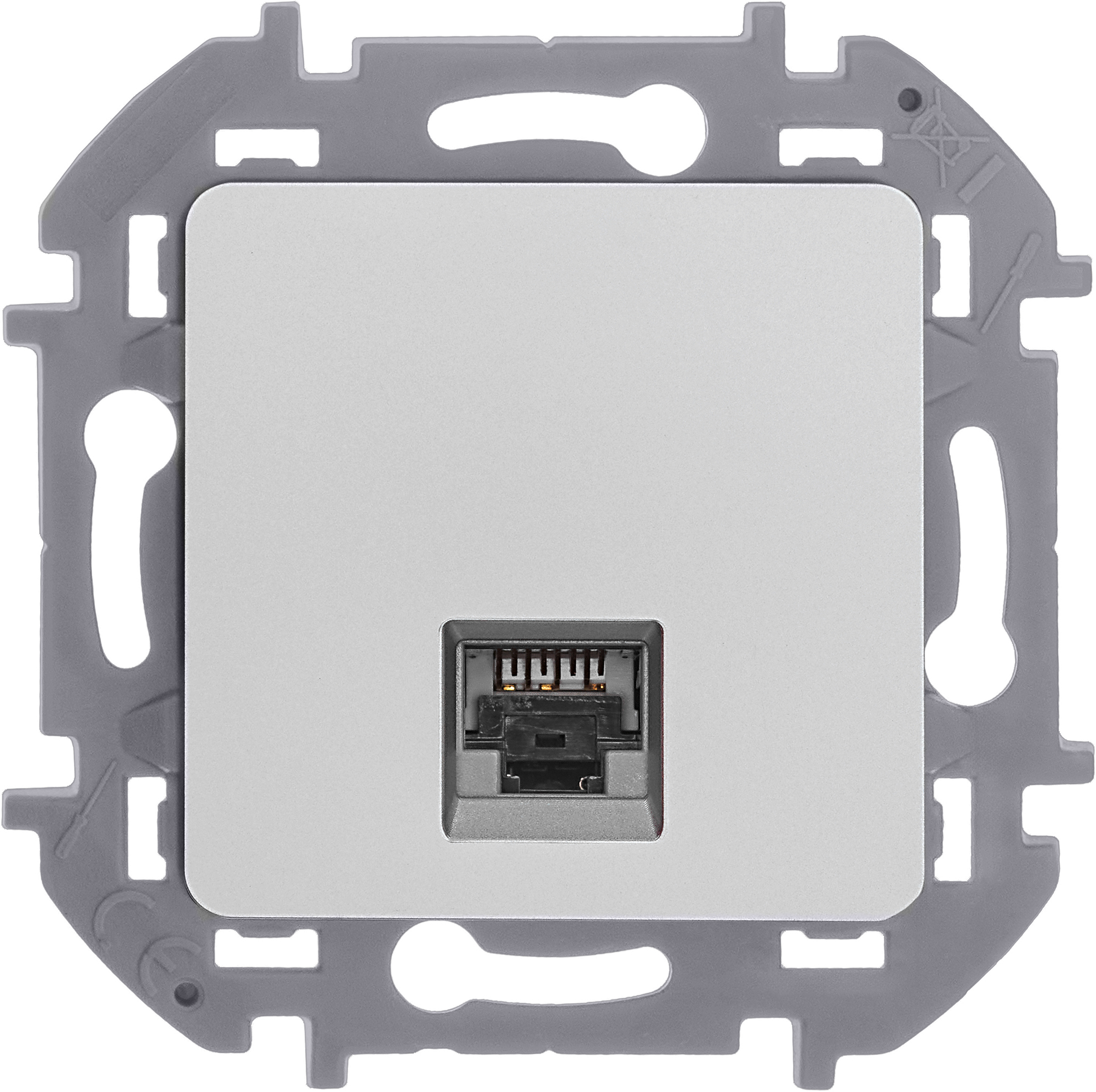 Розетка компьютерная RJ45 категория 6 UTP алюминий INSPIRIA