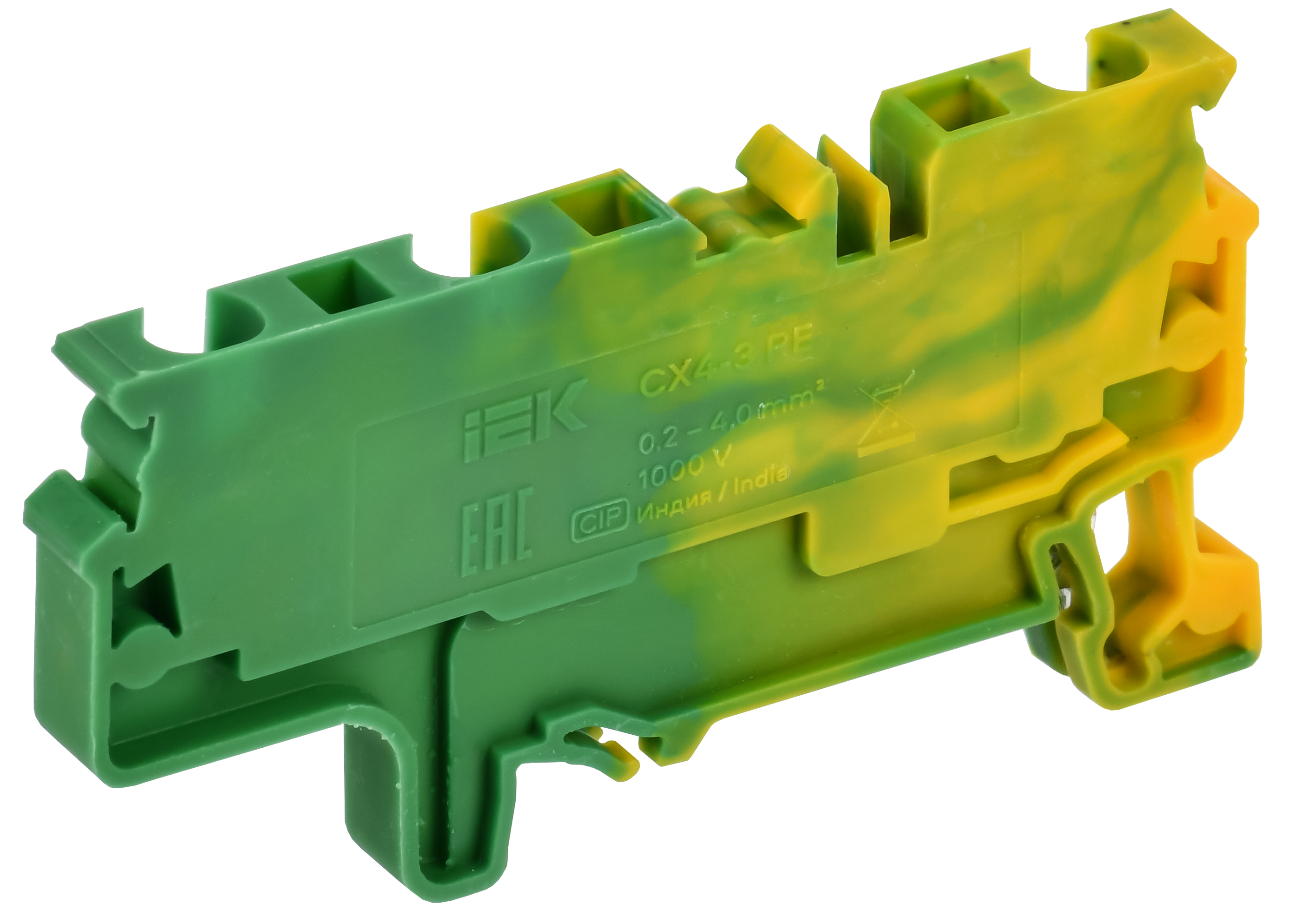 ARMAFIX Клемма пружинная CX4-3 PE 4мм2 трехконтактная заземляющая IEK