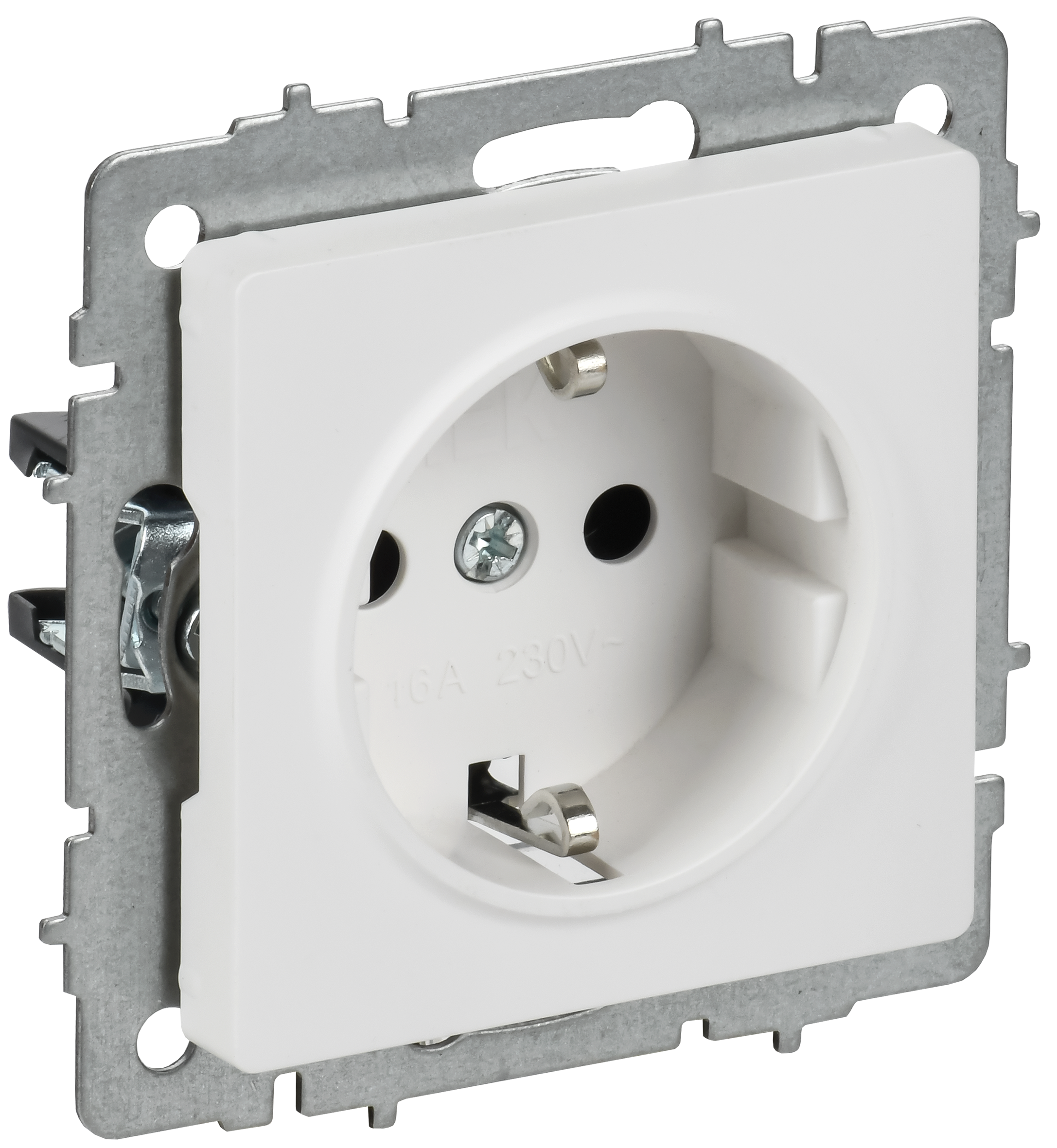 BRITE Розетка 1-местная с заземлением без защитных шторок 16А РС11-1-0-БрАБ арктический белый IEK