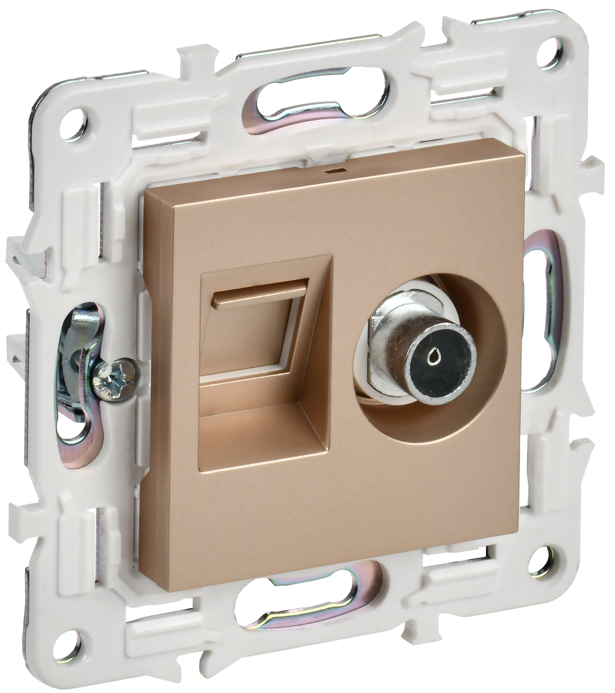 SKANDY Розетка двойная TV+RJ45 кат.6E SK-A15Sa песочный IEK