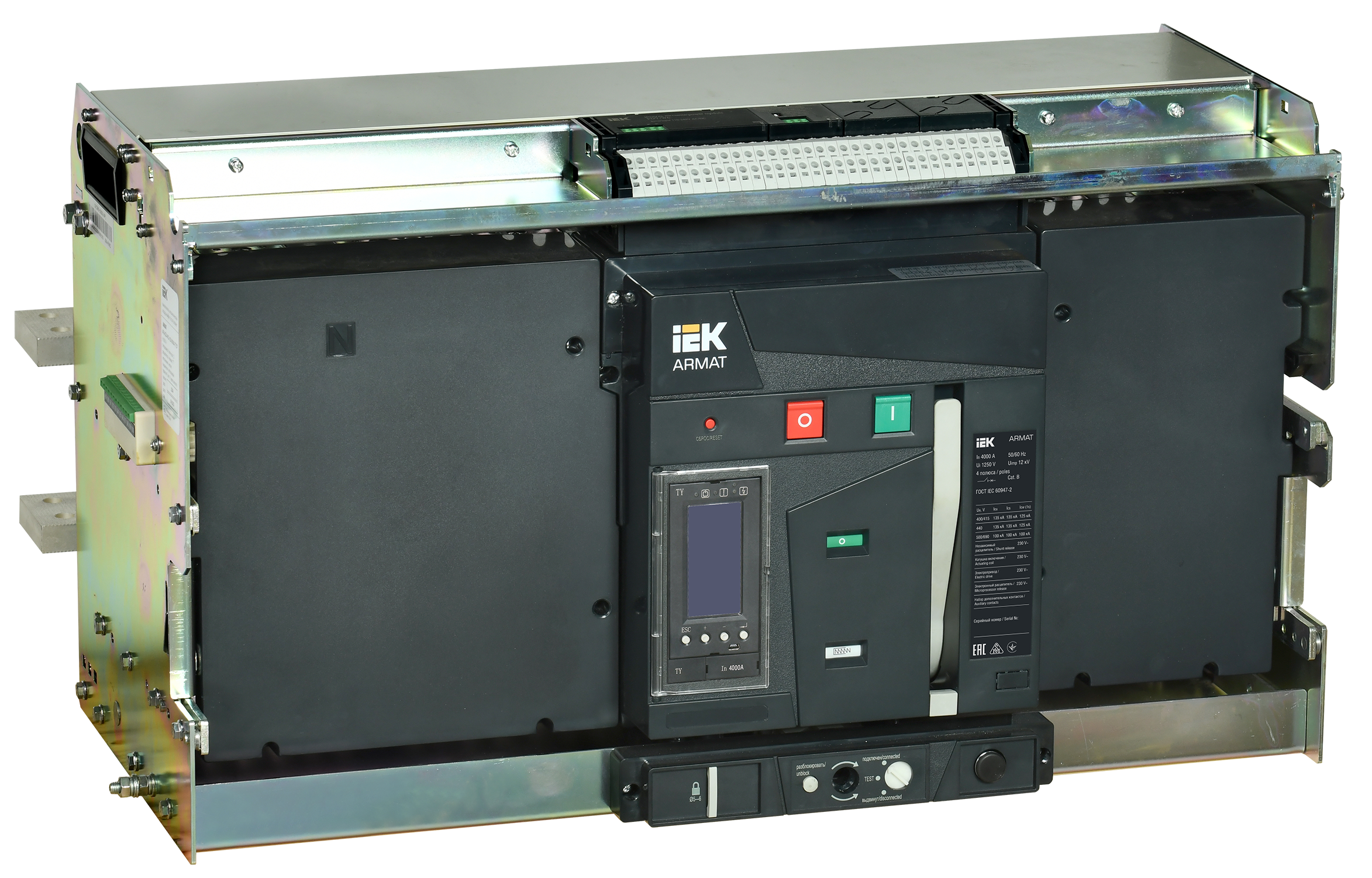 Выключатель автоматический воздушный выдвижного исполнения 4P G 135кА 4000А расцепитель TY с комплектом аксессуаров 220В