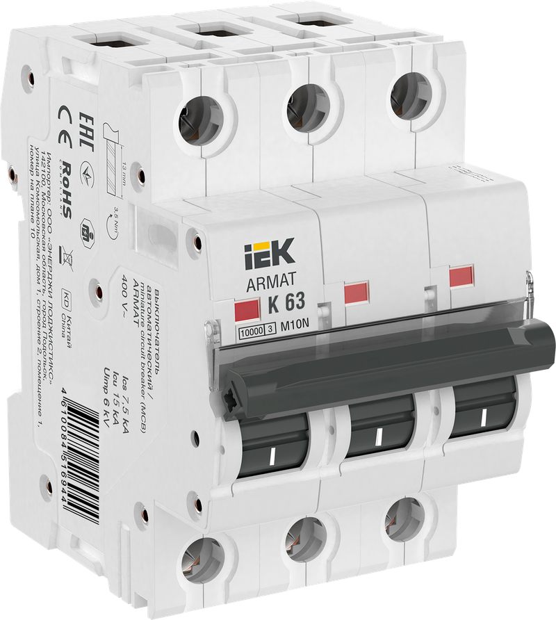 Выключатель автоматический трехполюсный M10N K 63А