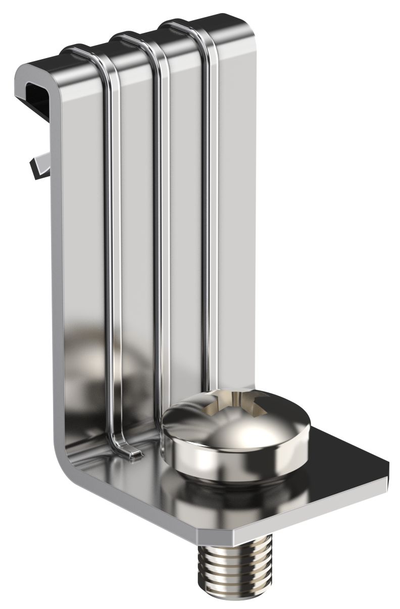 Зажим балочный вертикальный 1-5 мм с отгибом и винтом М6х10 HDZ