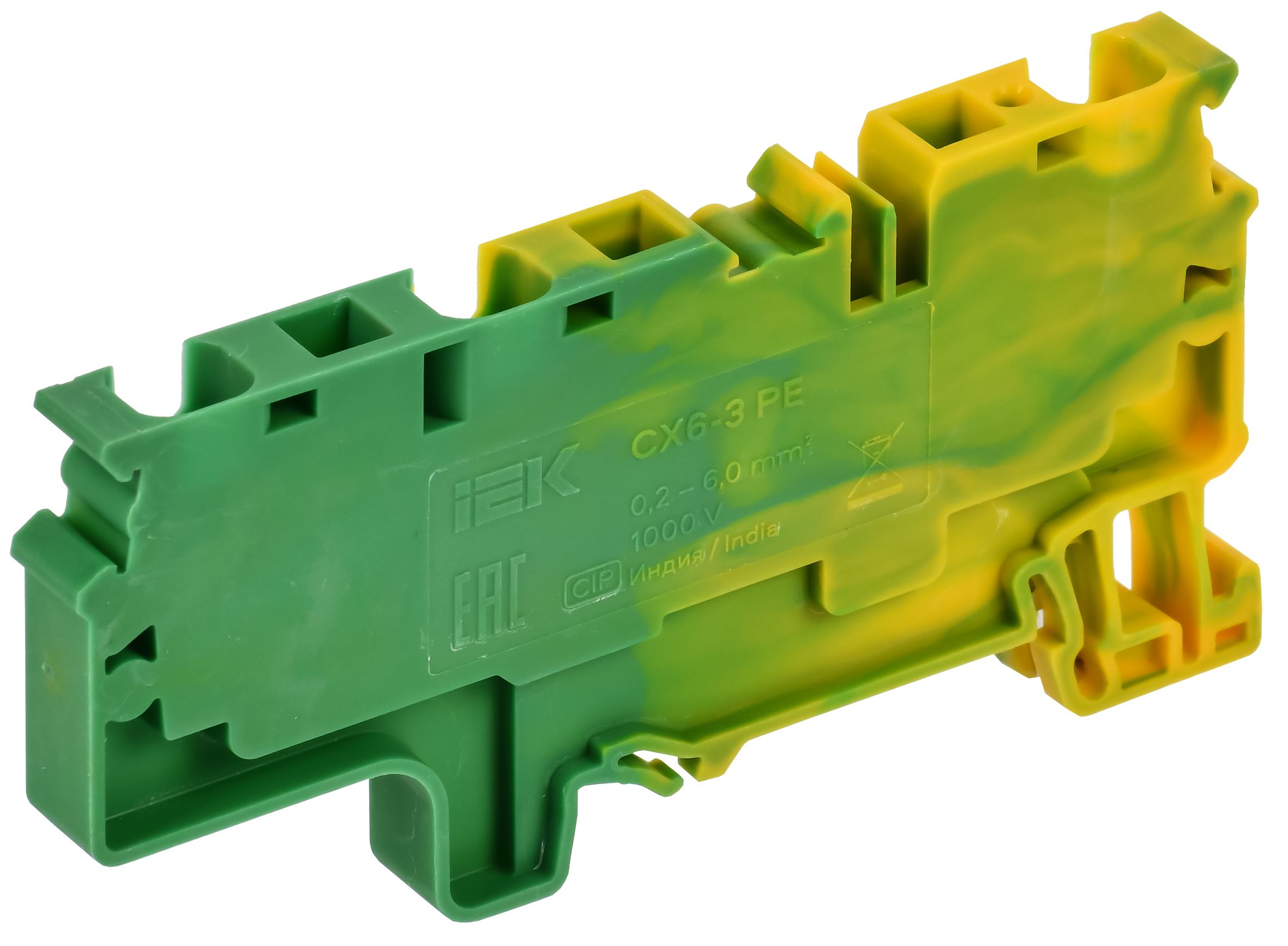 ARMAFIX Клемма пружинная CX6-3 PE 6мм2 трехконтактная заземляющая IEK