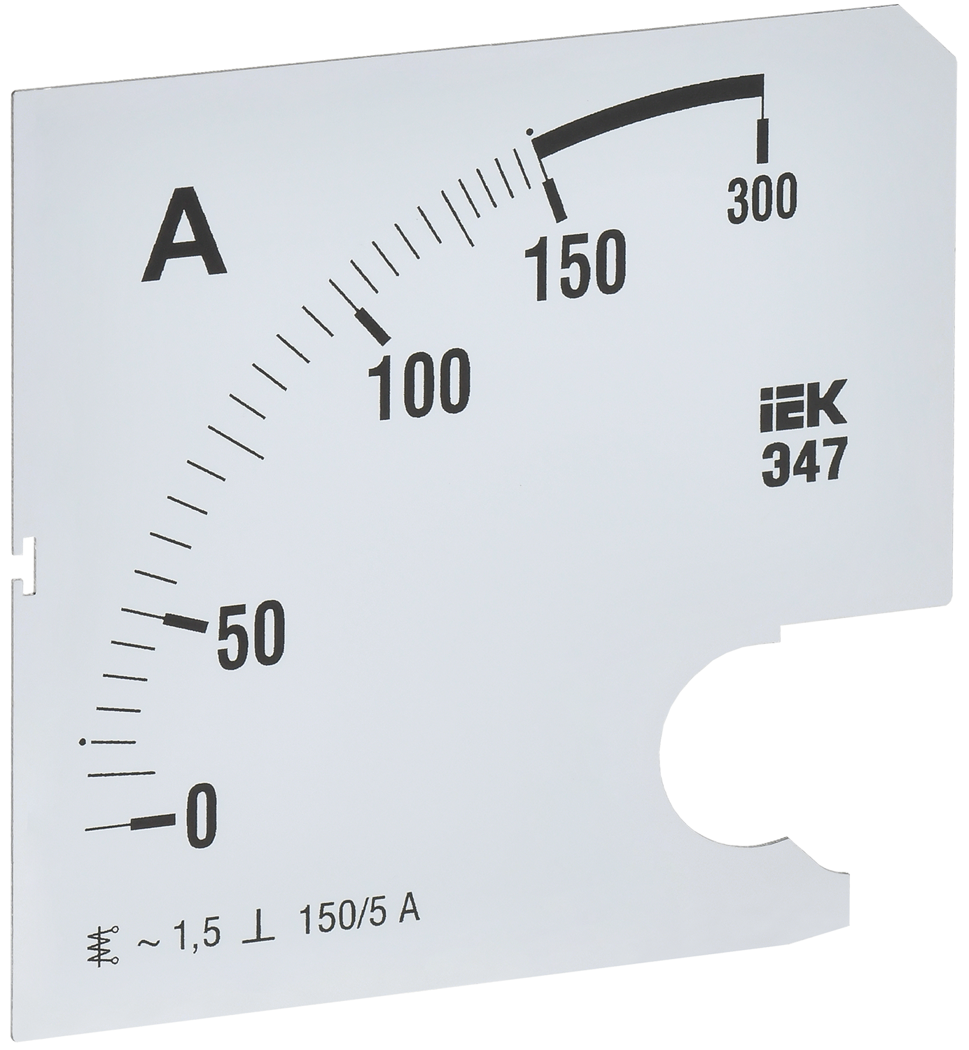 Шкала сменная для амперметра Э47 150/5А класс точности 1,5 96х96мм