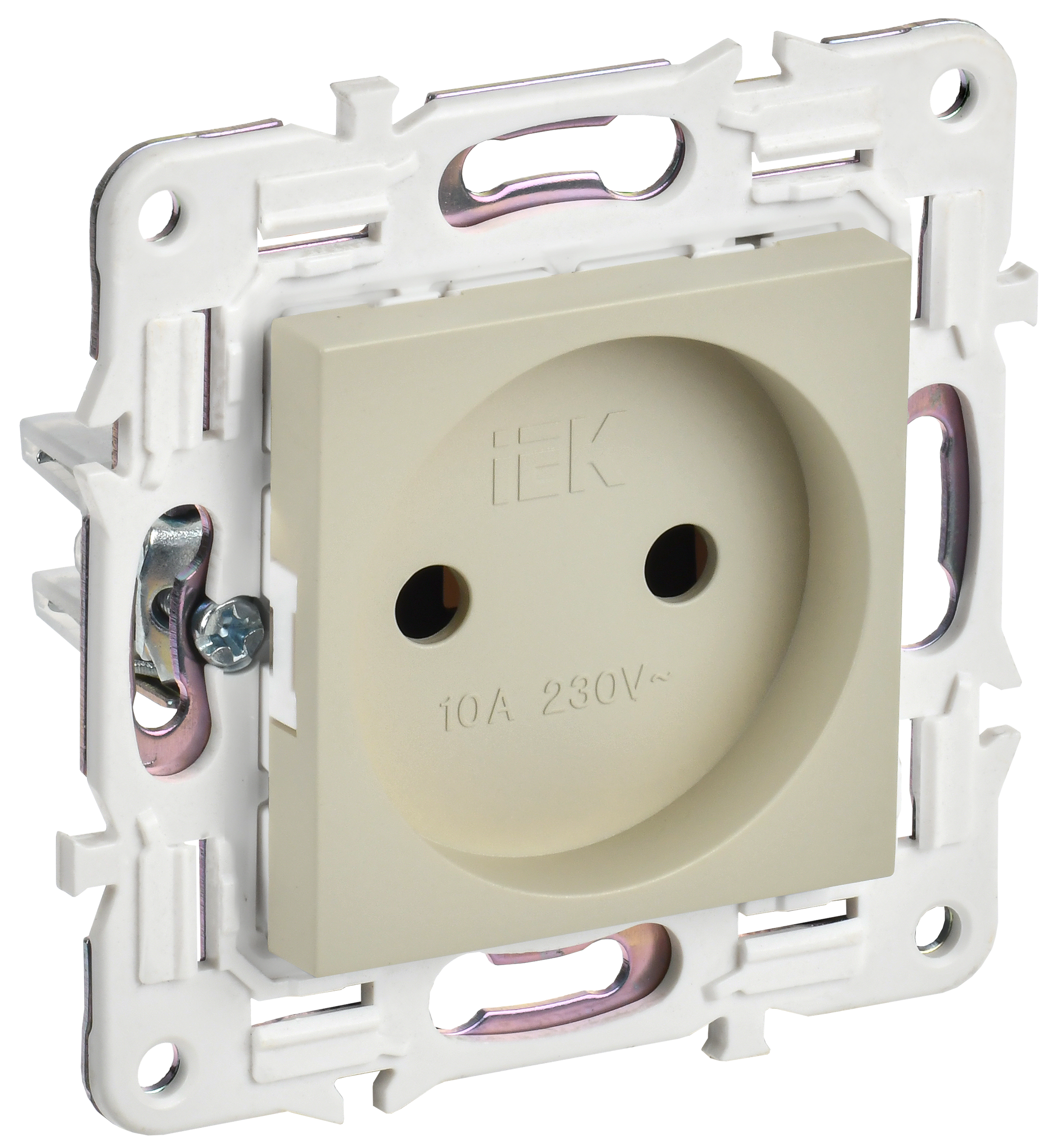 SKANDY Розетка без заземления без защитных шторок 10А SK-R02B бежевый IEK