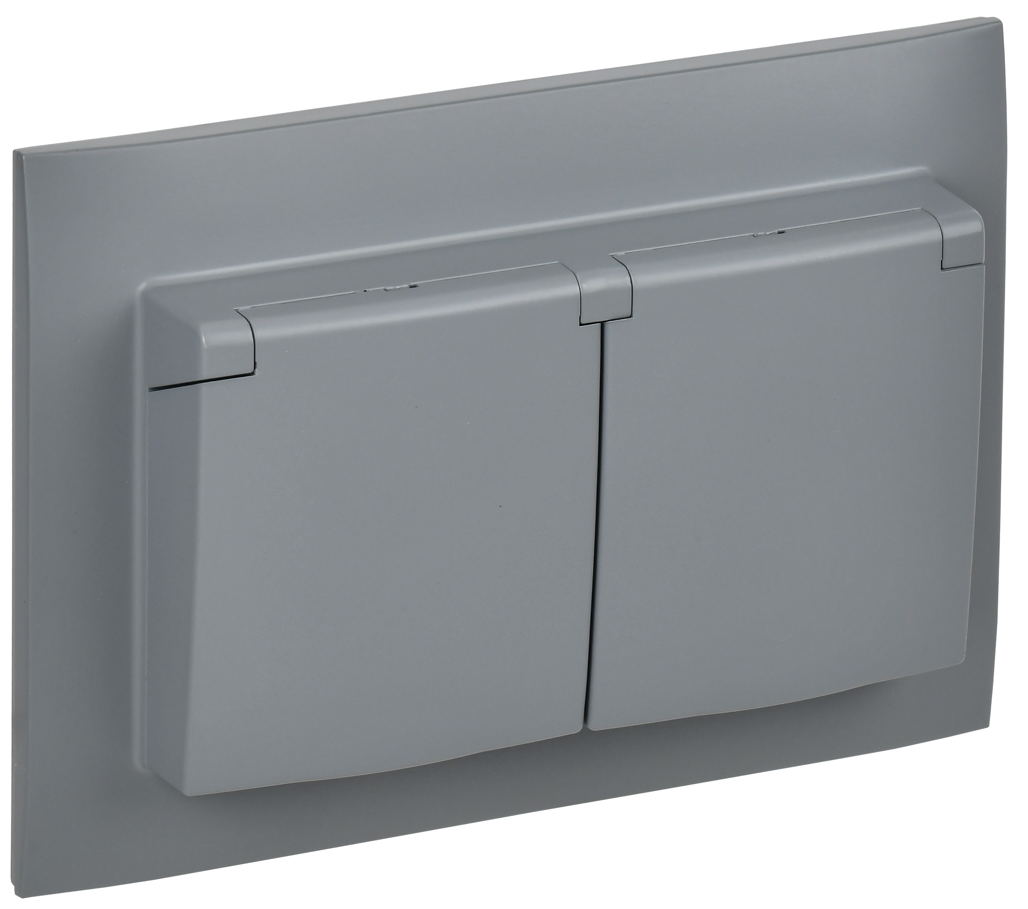 SKANDY Розетка 2-местная и крышкой 16А в сборе IP44 SK-R12Gr серый IEK