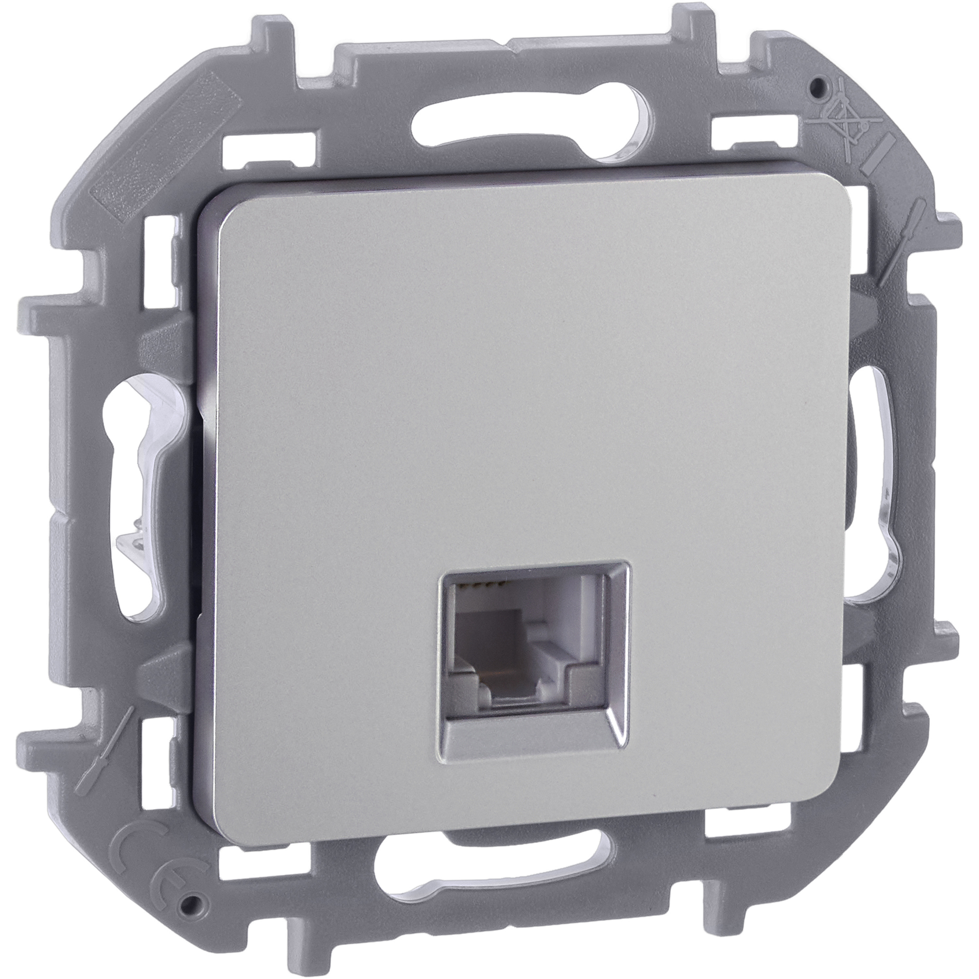 Розетка телефонная RJ11 алюминий INSPIRIA