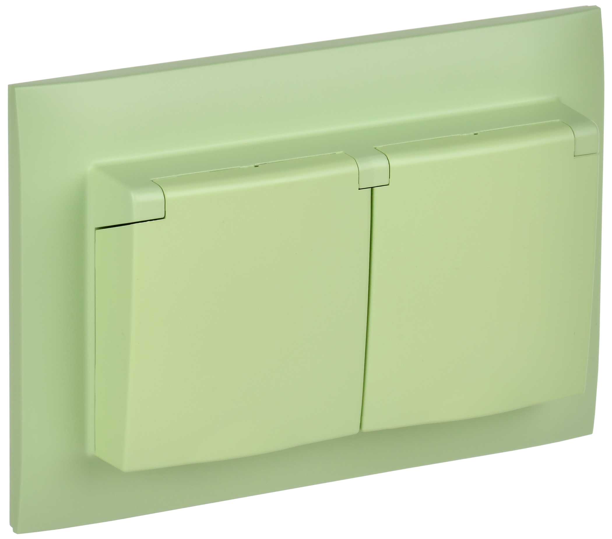 SKANDY Розетка 2-местная и крышкой 16А в сборе IP44 SK-R12G мятный IEK