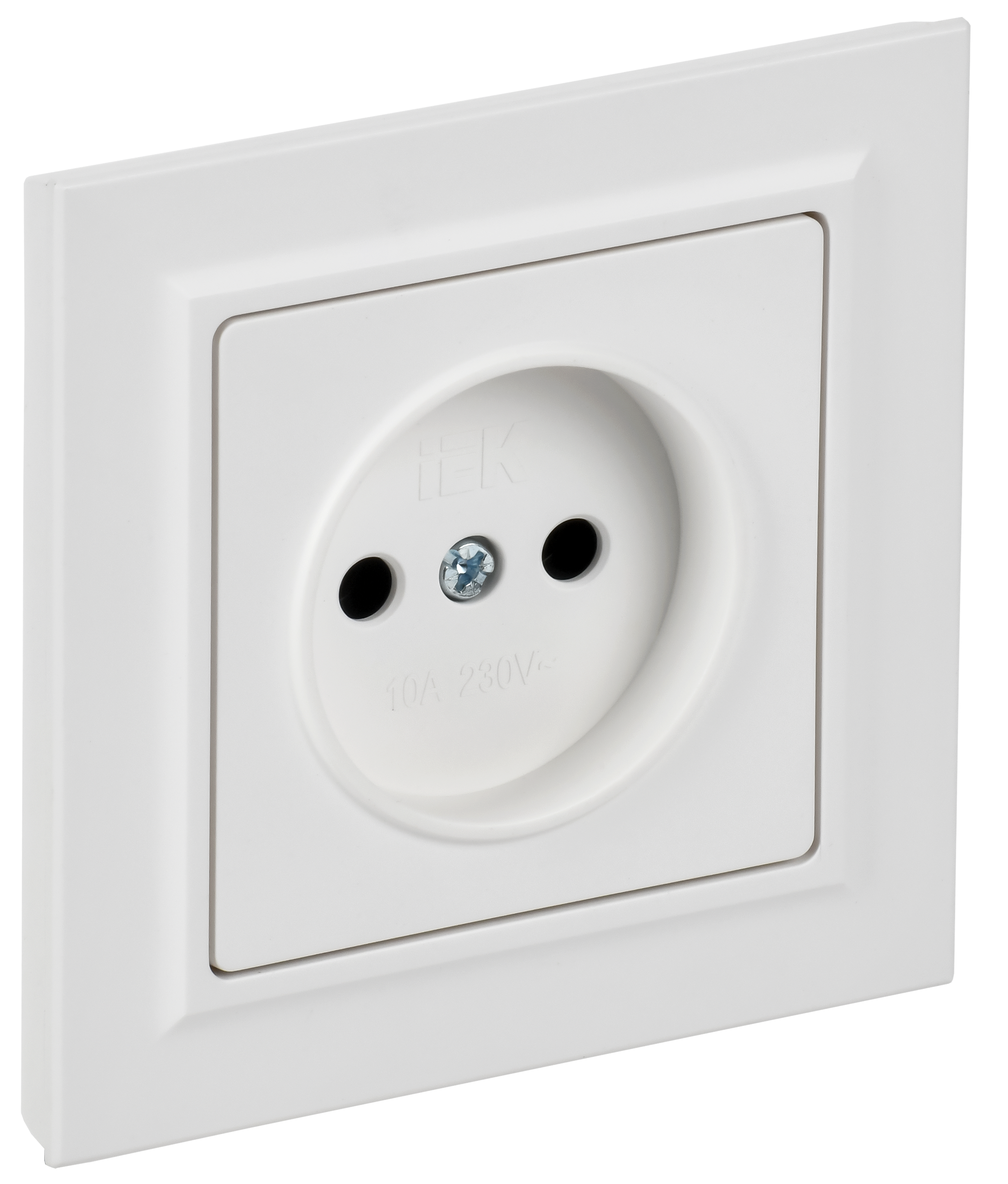 BRITE Розетка 1-местная без заземления без защитных шторок 10А в сборе РСР10-1-0-БрАБ арктический белый IEK