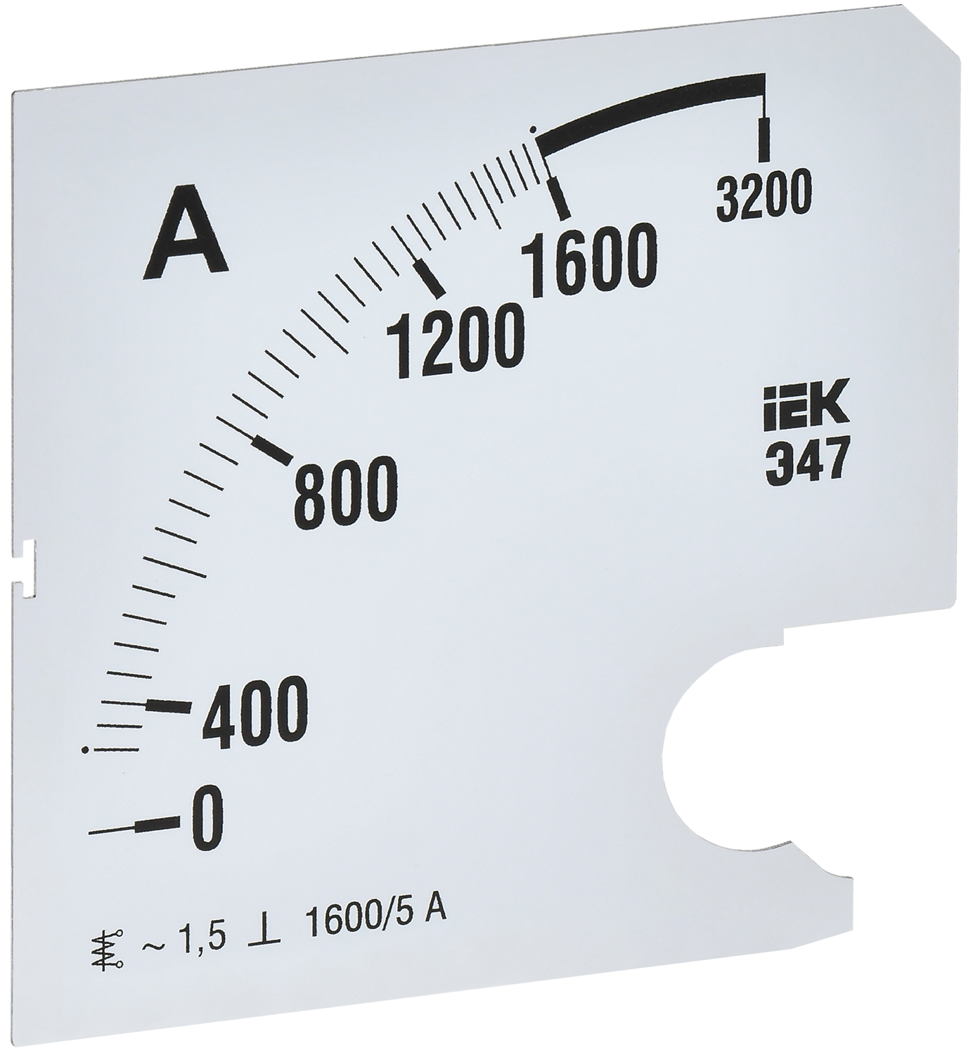 Шкала сменная для амперметра Э47 1600/5А класс точности 1,5 96х96мм