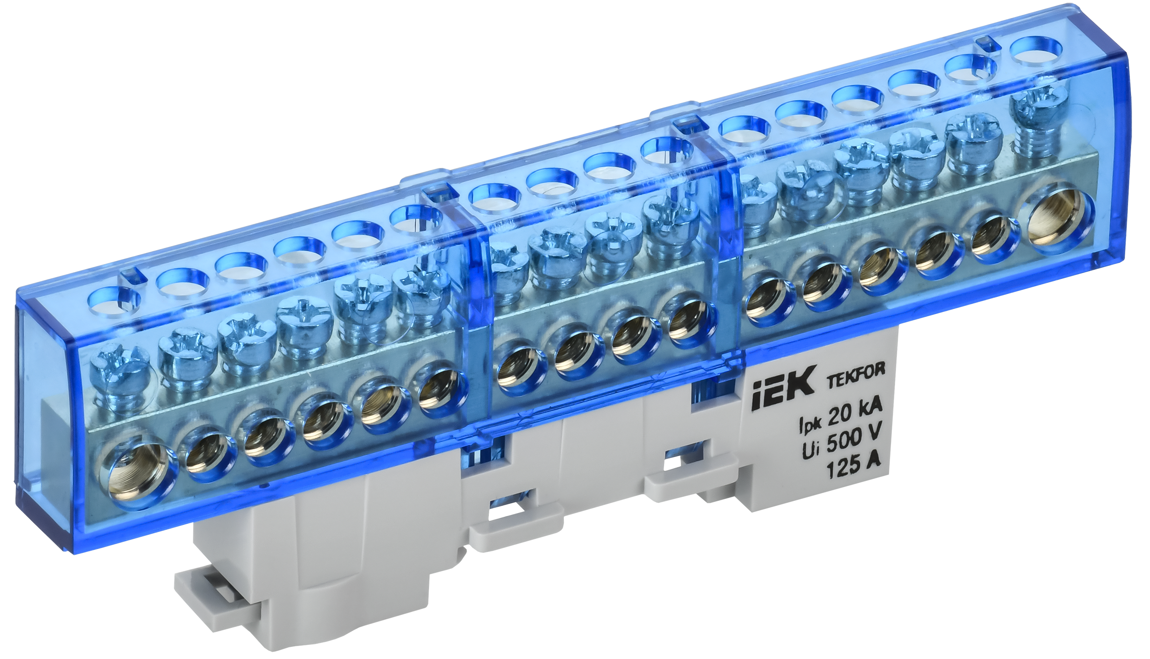 TEKFOR Шина N ноль изолированная на универсальном держателе 8х12-16-С IEK