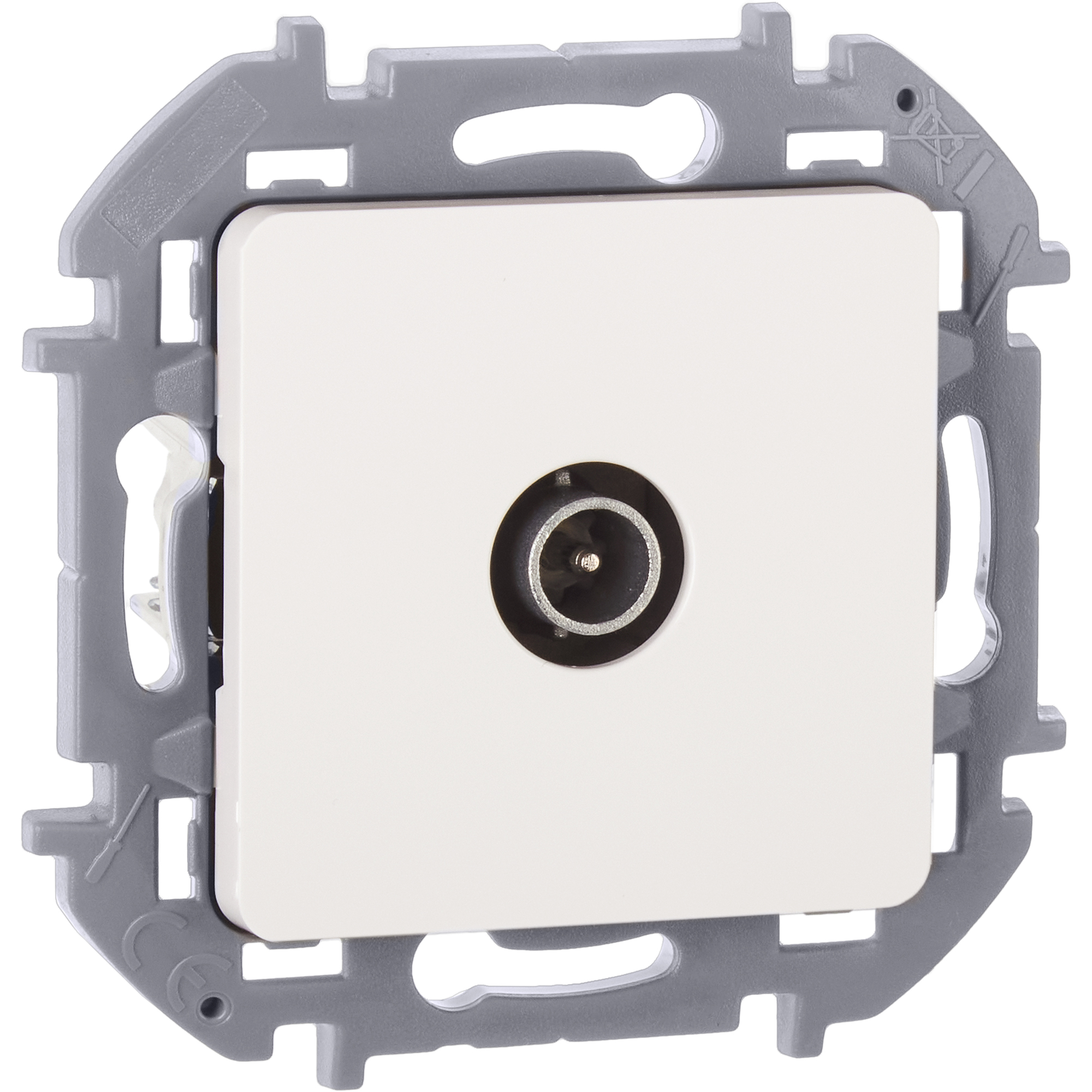 Розетка TV проходная белый INSPIRIA