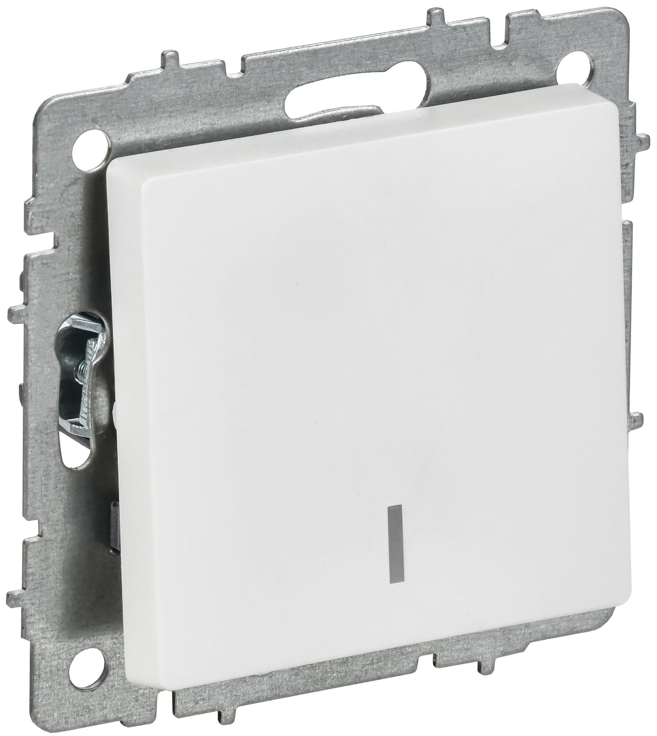 BRITE Выключатель 1-клавишный проходной с индикацией 10А ВС10-1-7-БрАБ арктический белый IEK