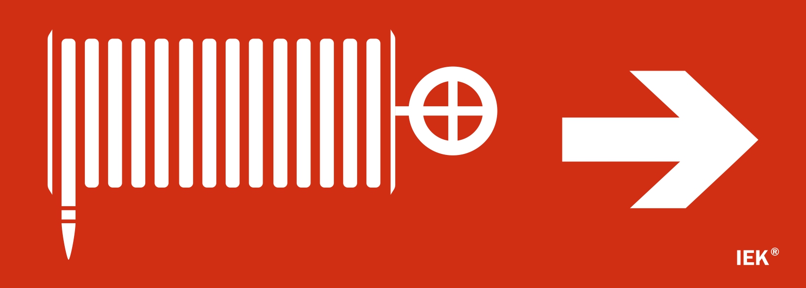 Этикетка самоклеящаяся 280х100 мм ''Пожарный кран/стрелка направо''