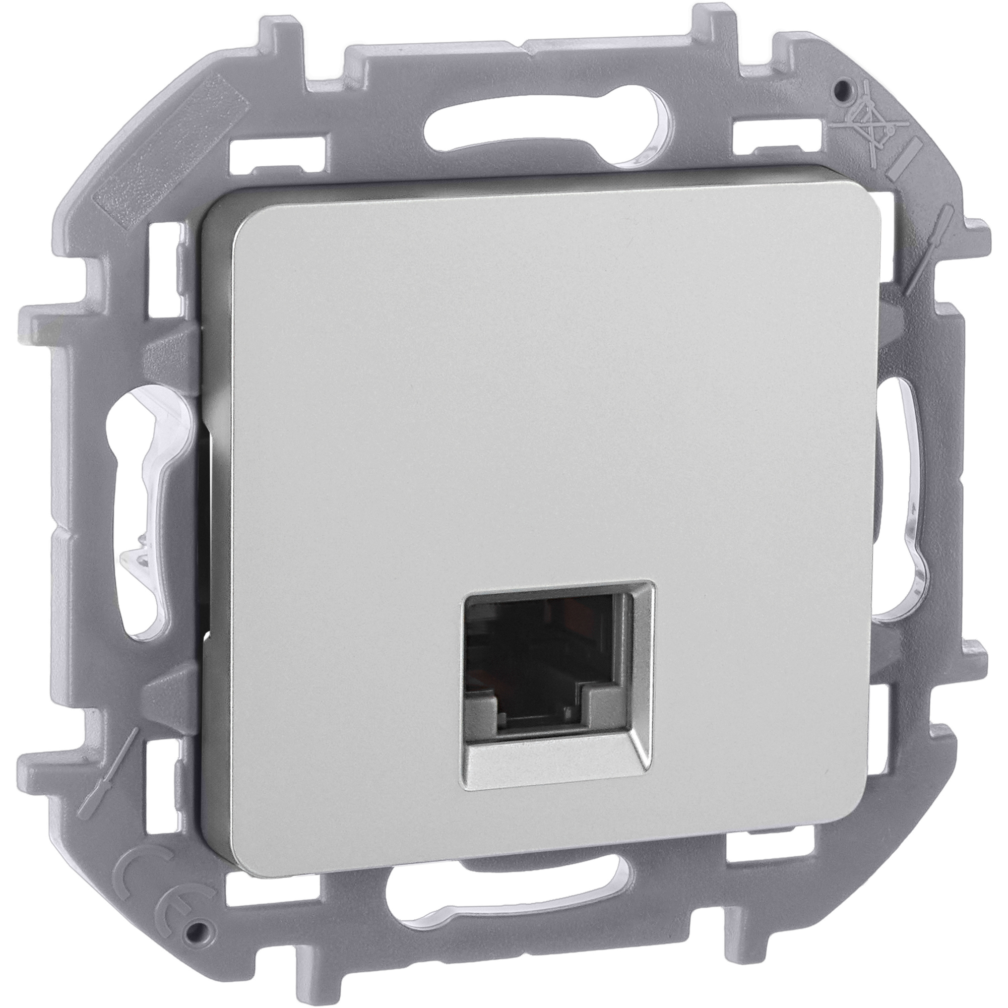 Розетка компьютерная RJ45 категория 6 UTP алюминий INSPIRIA