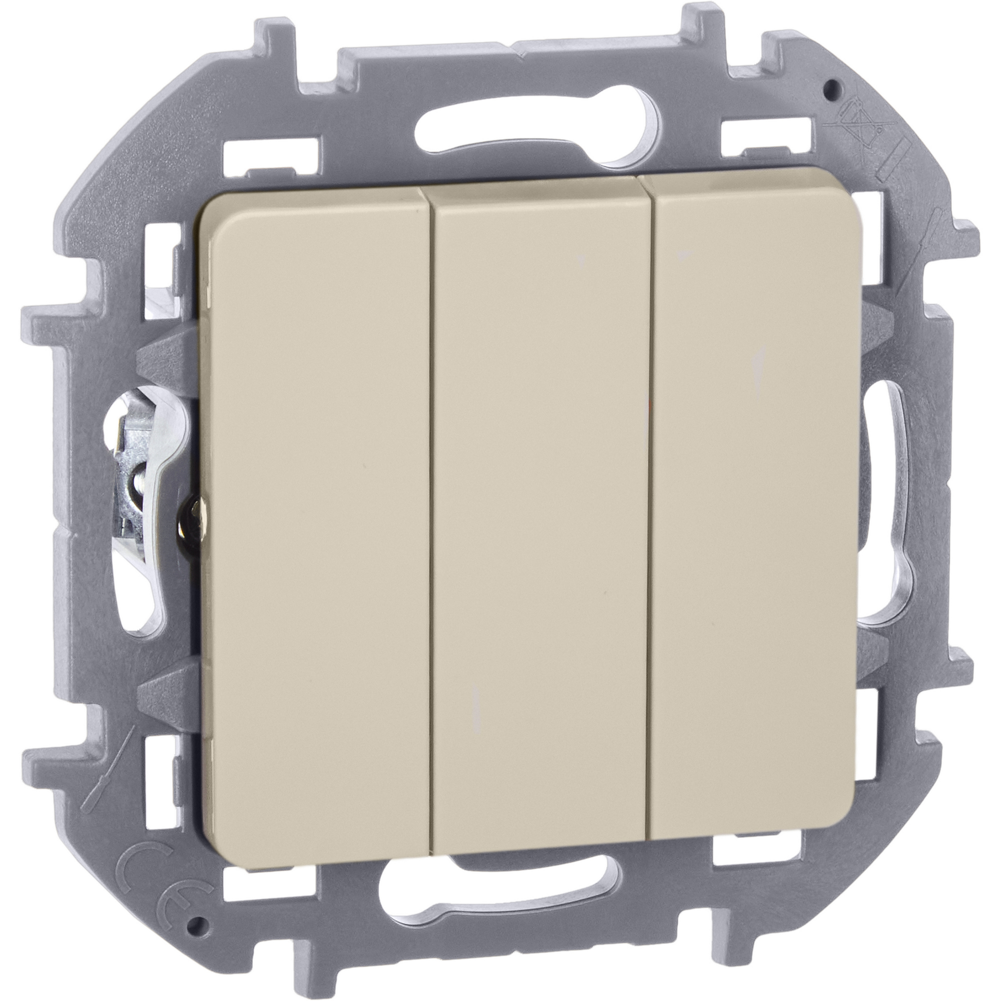 Выключатель 3-клавишный 10АХ слоновая кость INSPIRIA