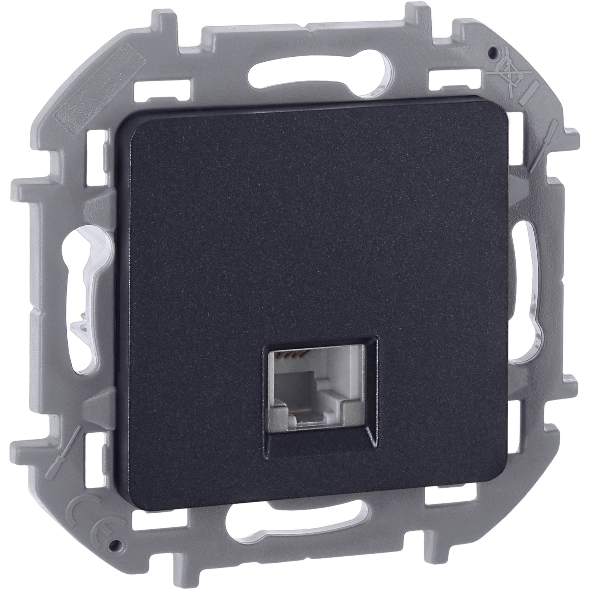 Розетка телефонная RJ11 антрацит INSPIRIA