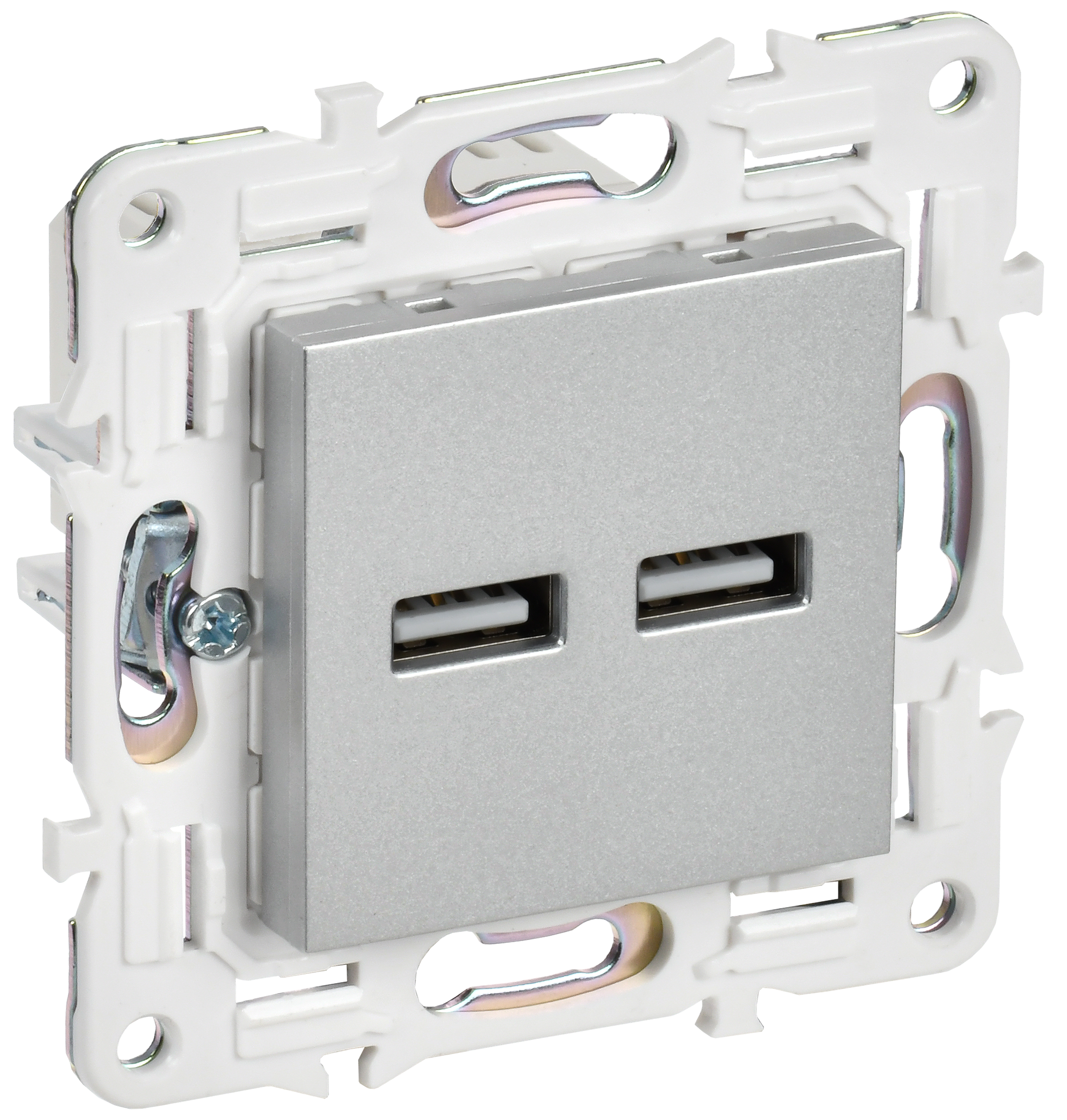 SKANDY Розетка USB A+A 3,1А SK-R15S серебряный IEK