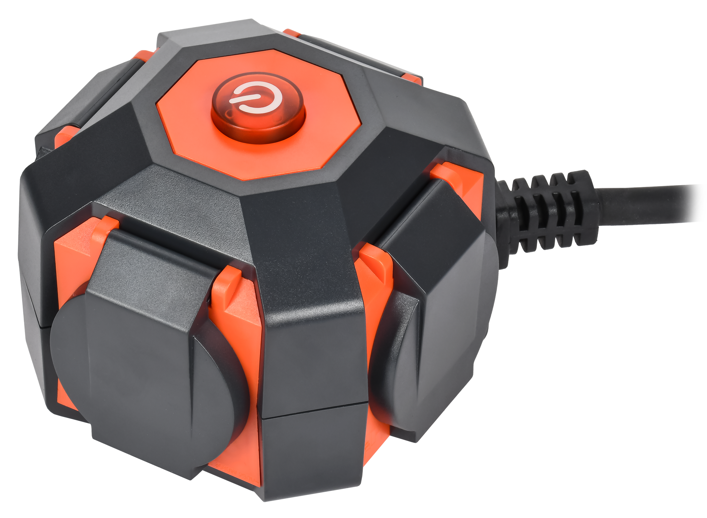 Удлинитель на магните У04В 4 места с защитными крышками IP44 с заземлением 2P+PE 5 метров КГ 3х1,5мм2 16А/250В IEK