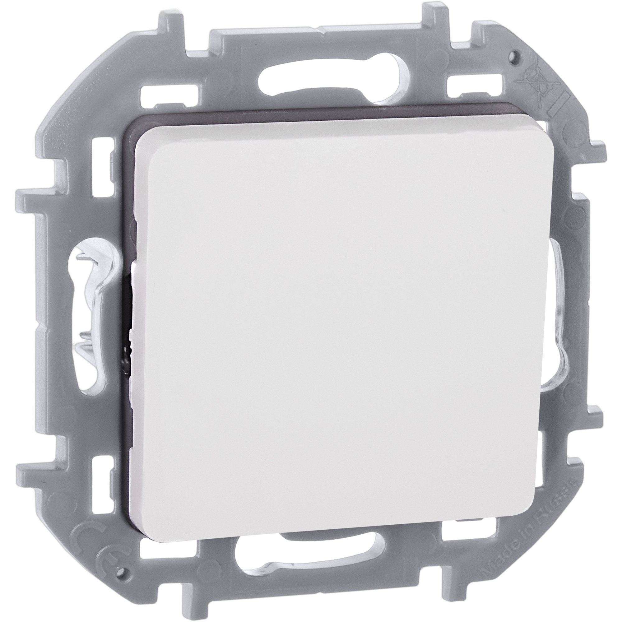 Выключатель 1-клавишный самовозвартный с нормально-открытым контактом 6А безвинтовое крепление белый INSPIRIA